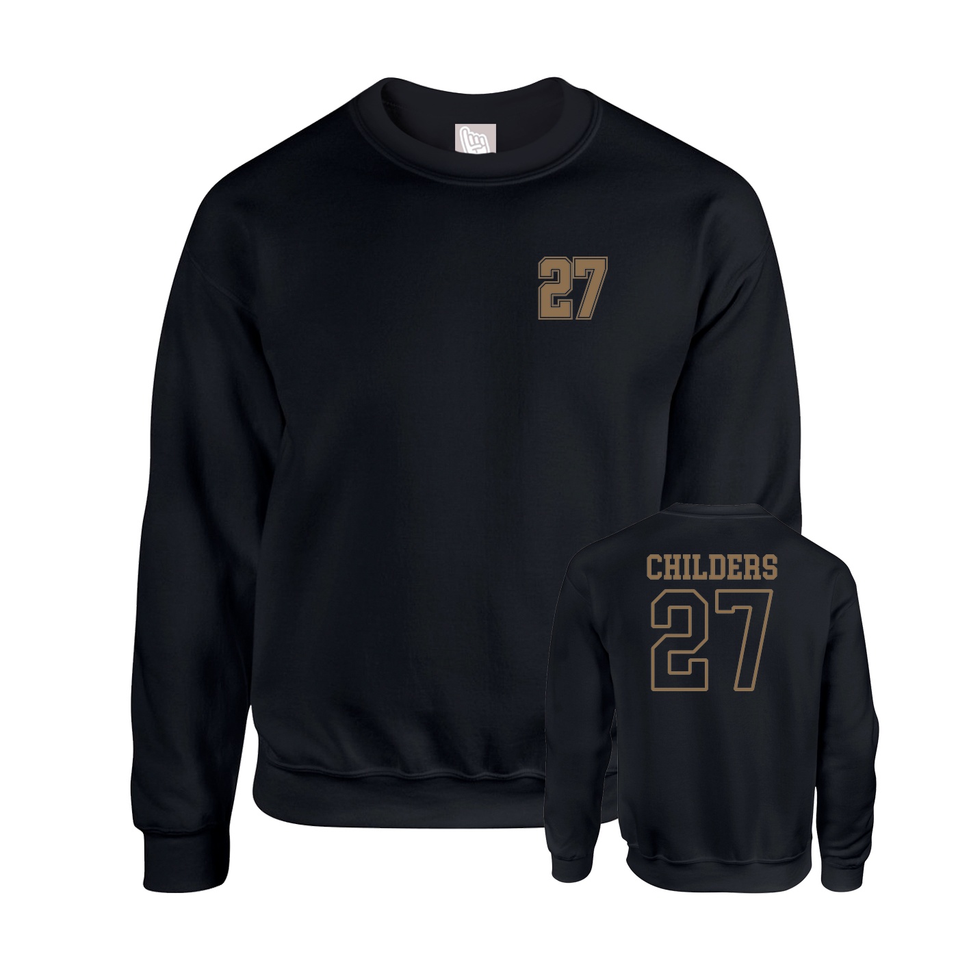 Fleece Crew — Chest Back in Black