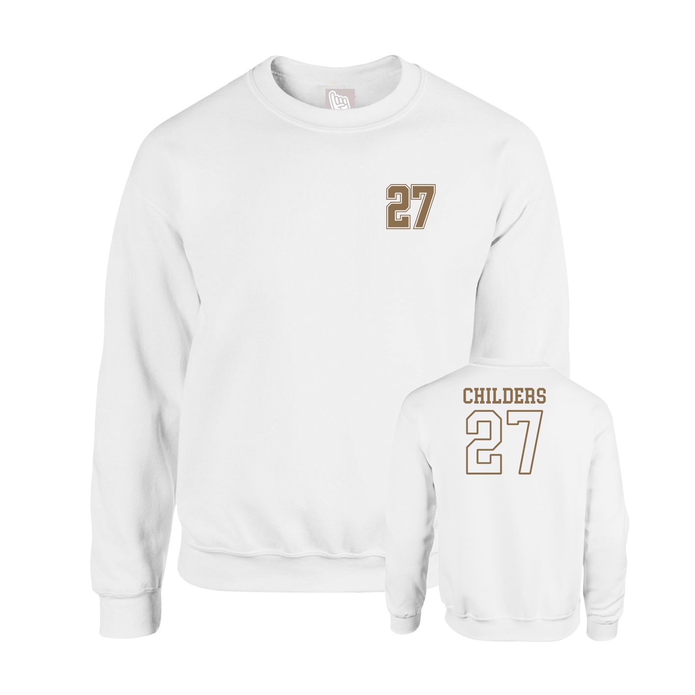 Fleece Crew — Chest Back in White