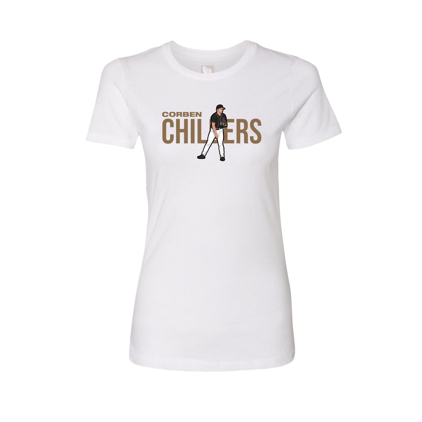 Fitted Women's Tee — Player Name in White