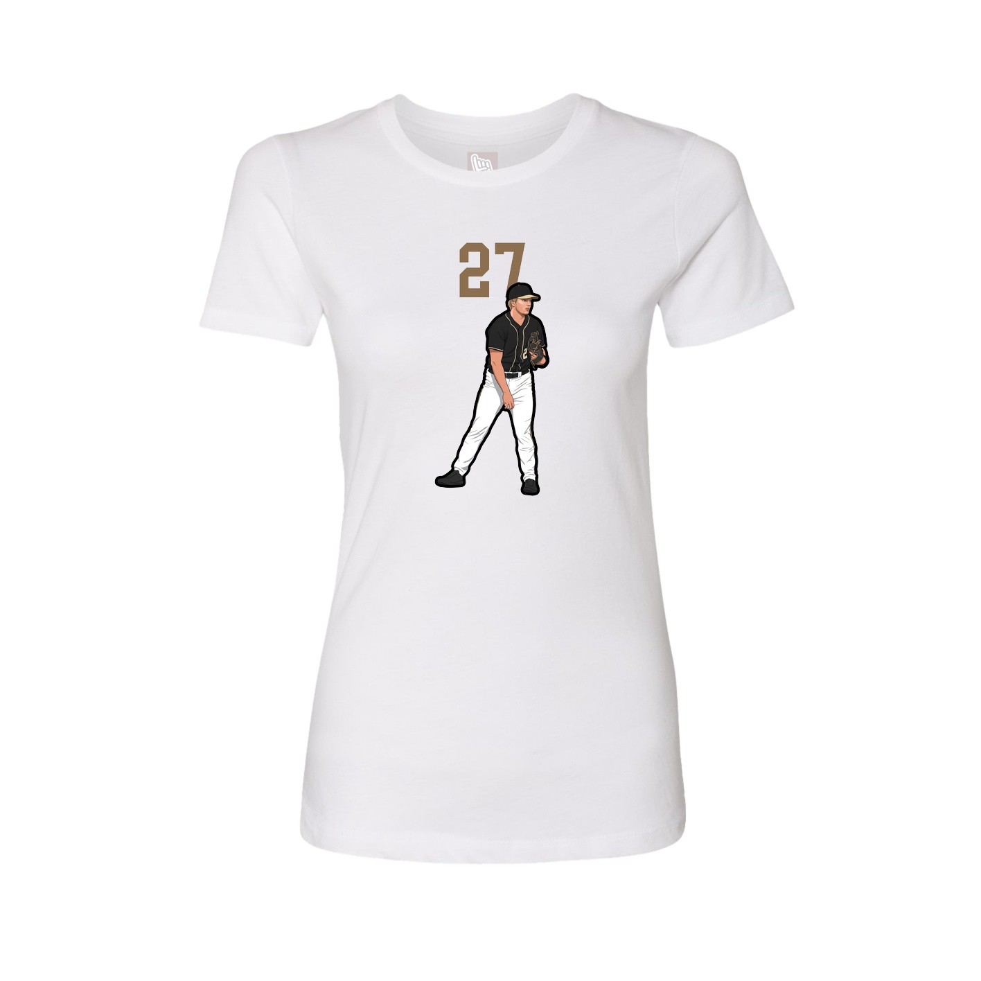 Fitted Women's Tee — Number Top in White