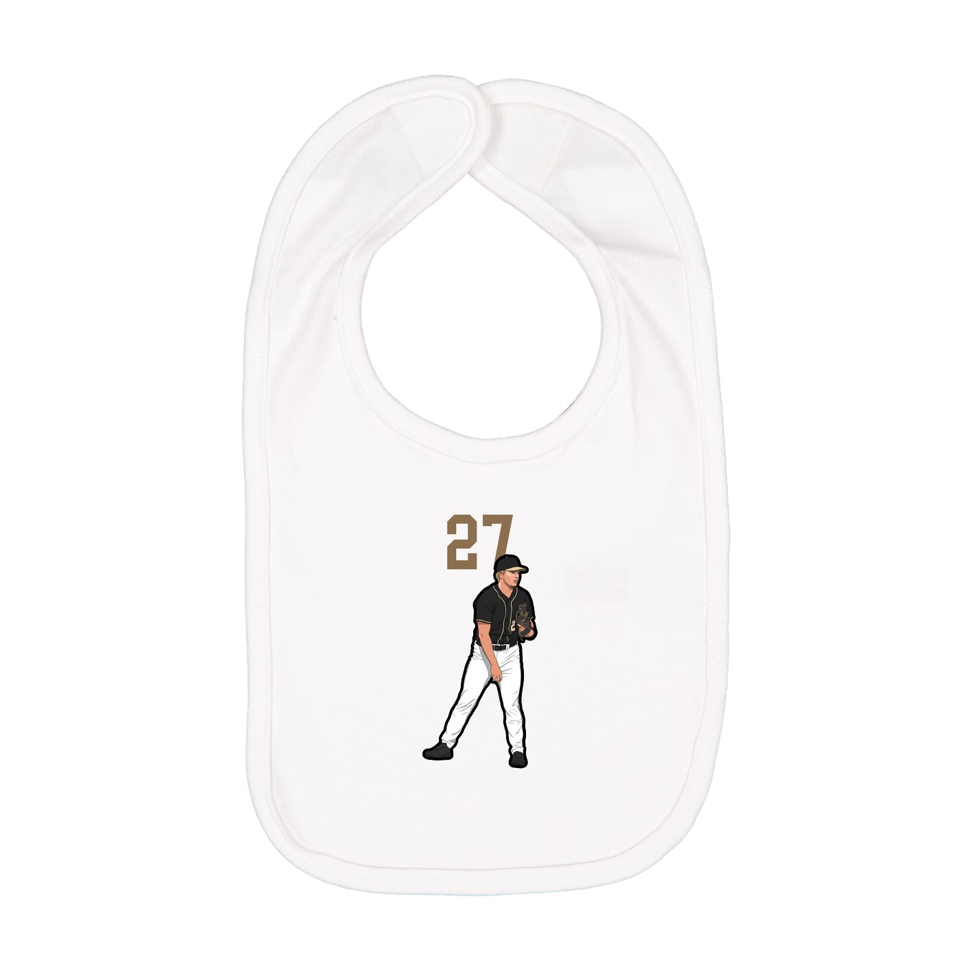 Infant Bib — Number Top in White
