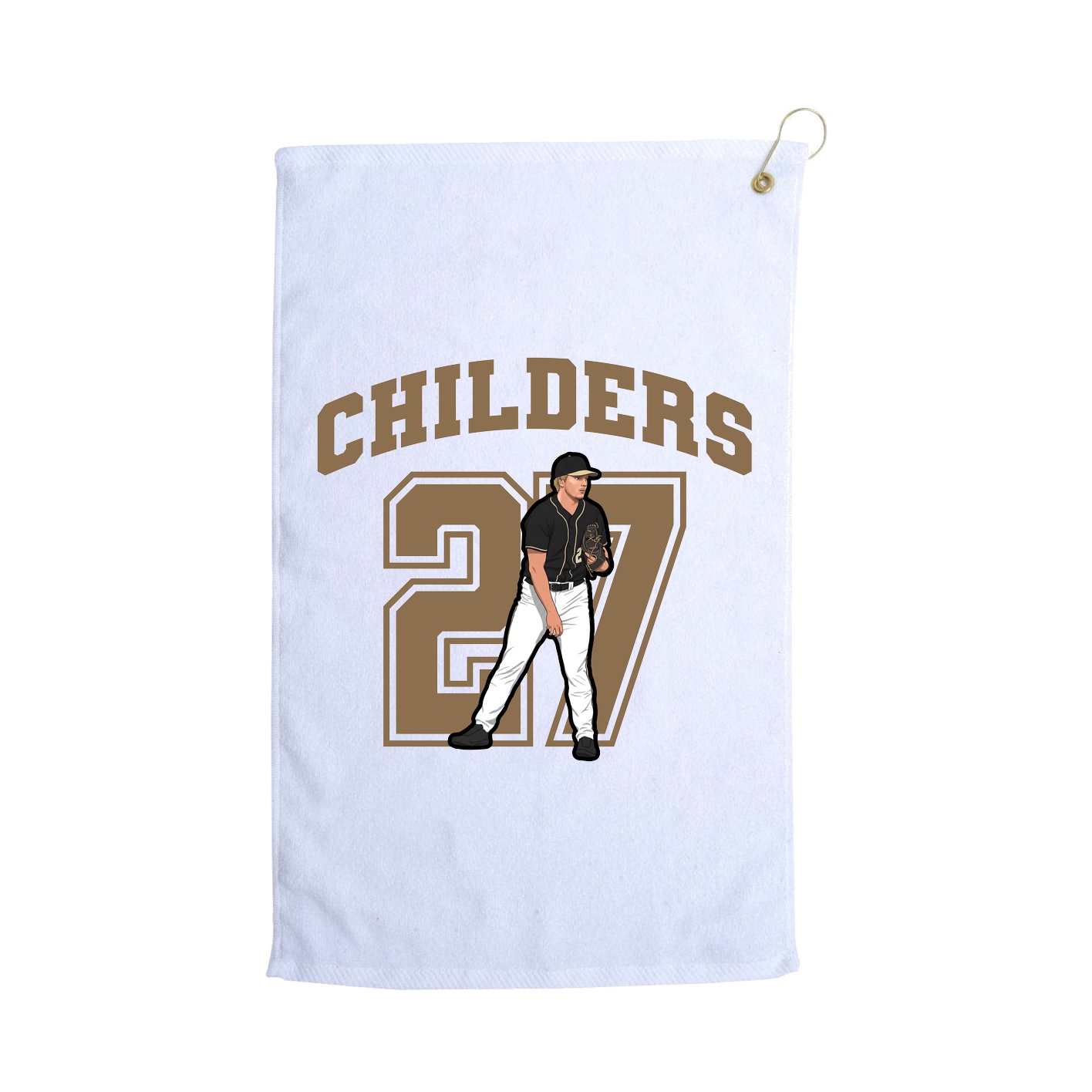 Golf Towel — Number in White