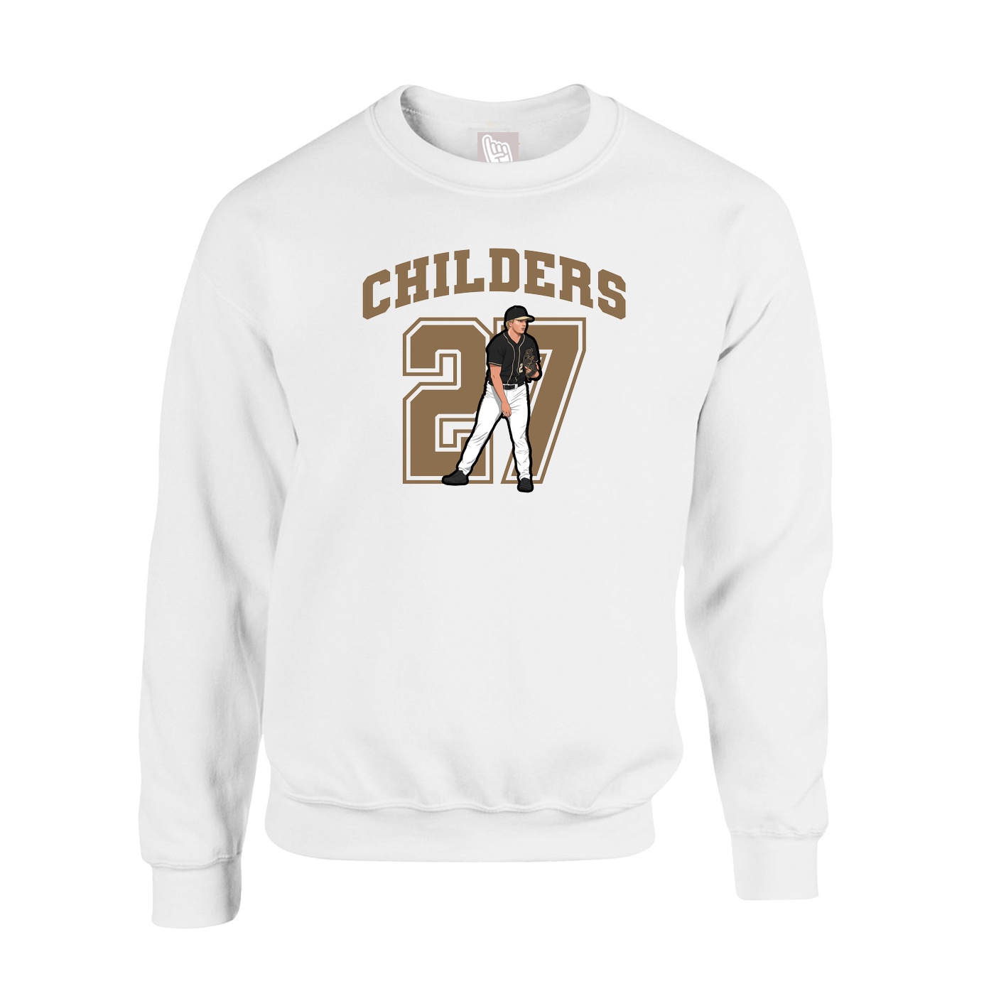 Fleece Crew — Number in White