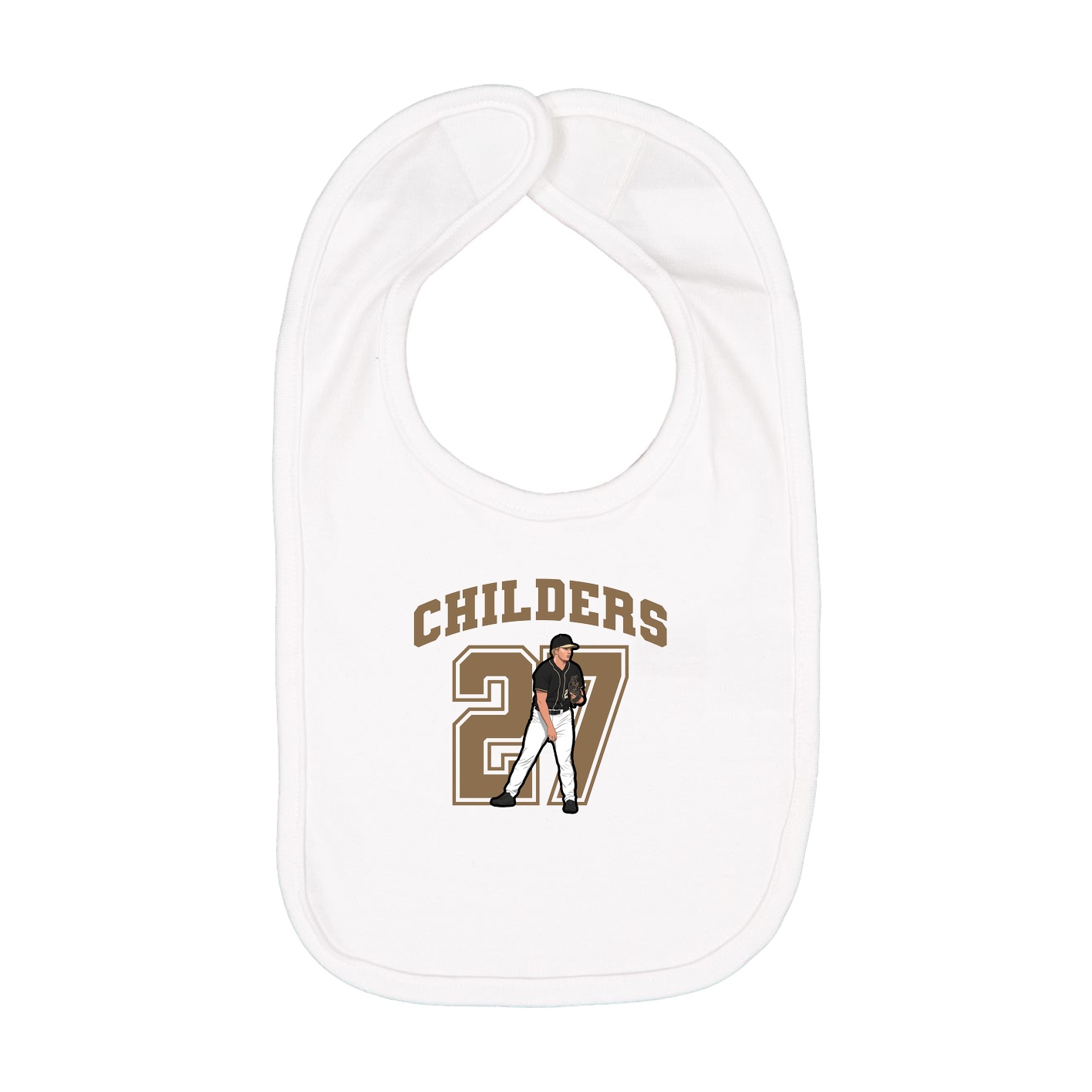 Infant Bib — Number in White