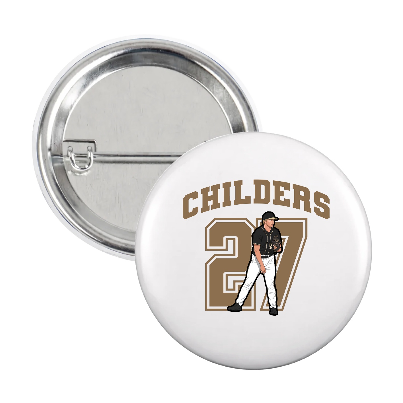Game Day Button — Number in White
