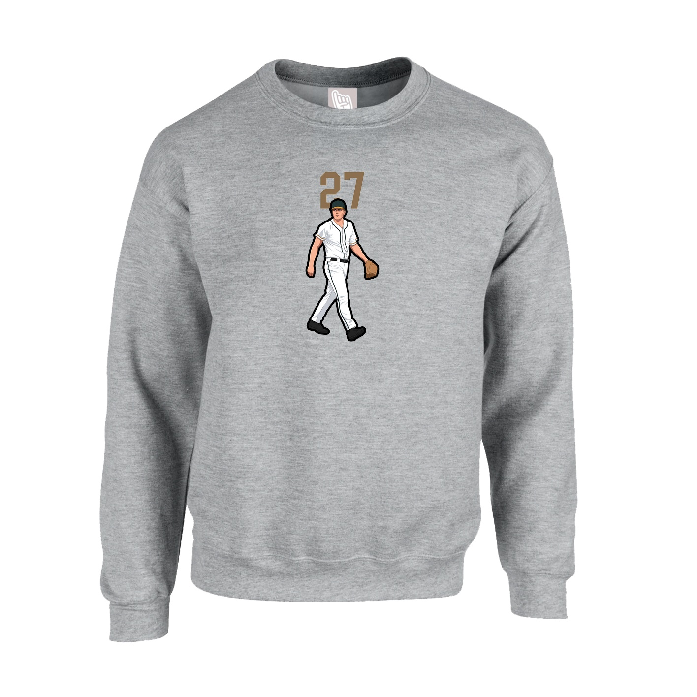 Fleece Crew — Number Top in Grey