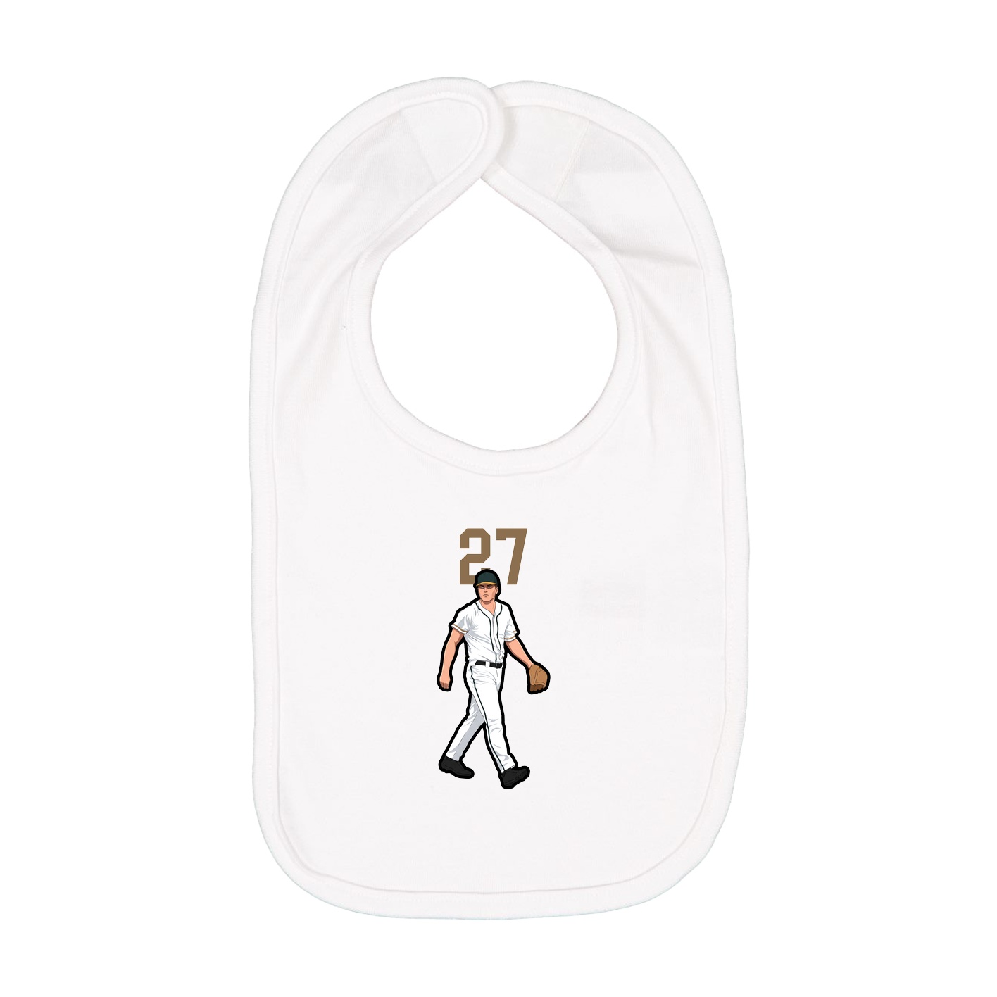 Infant Bib — Number Top in White
