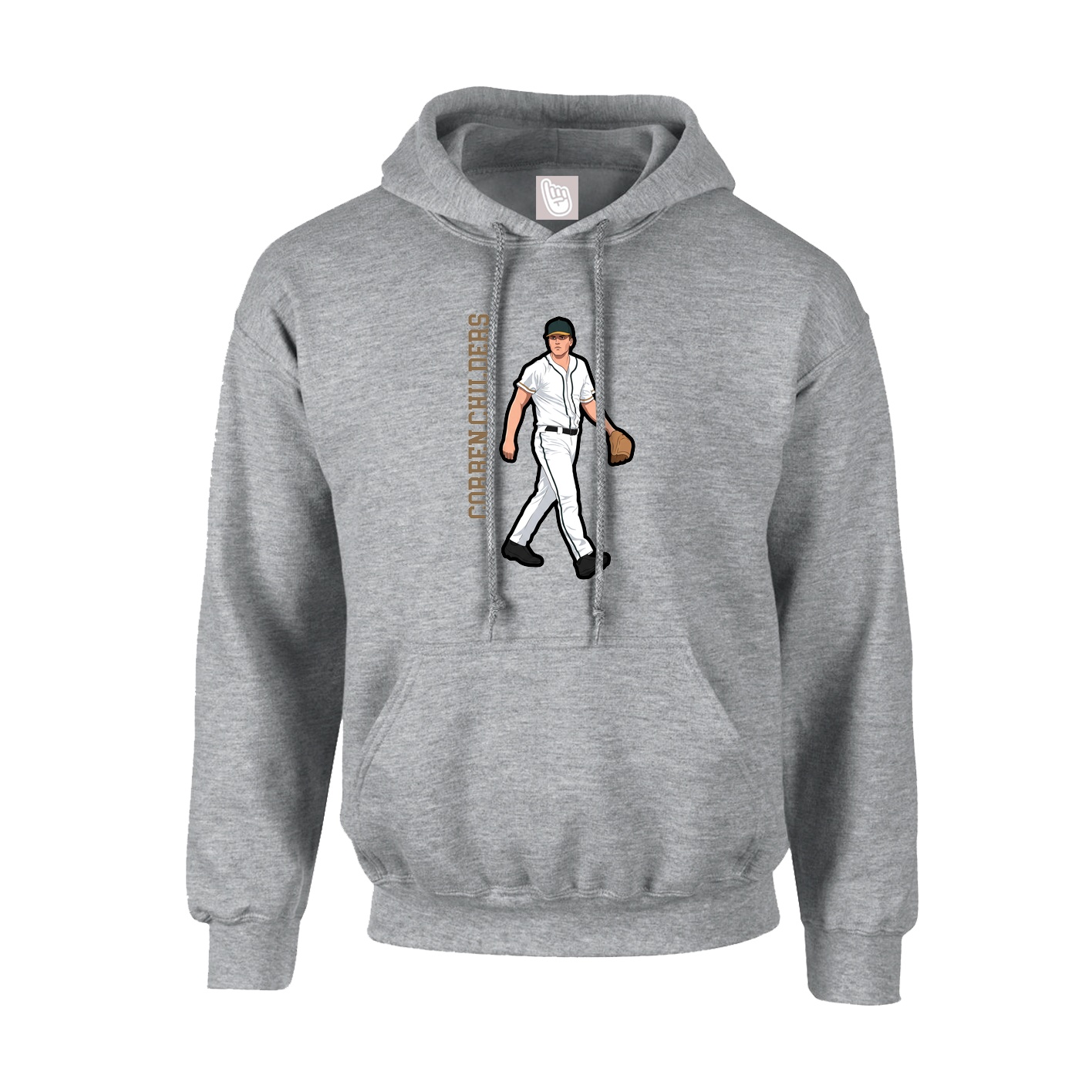 Youth Hoodie — Name Vertical in Grey