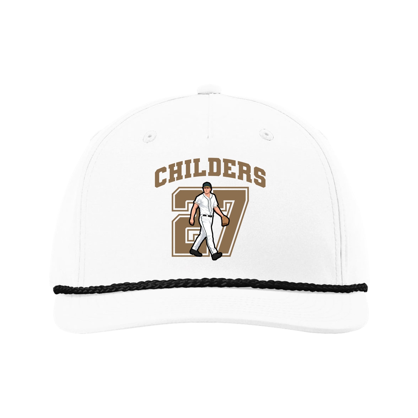 Five-Panel Classic Rope Cap — Number in White