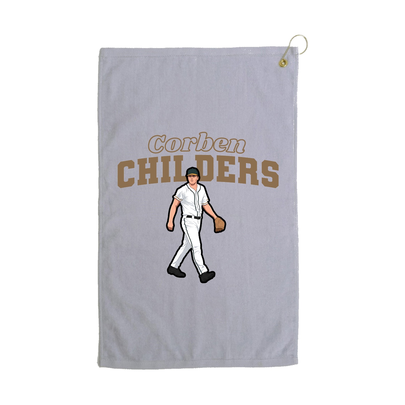 Golf Towel — Name Arch in Grey