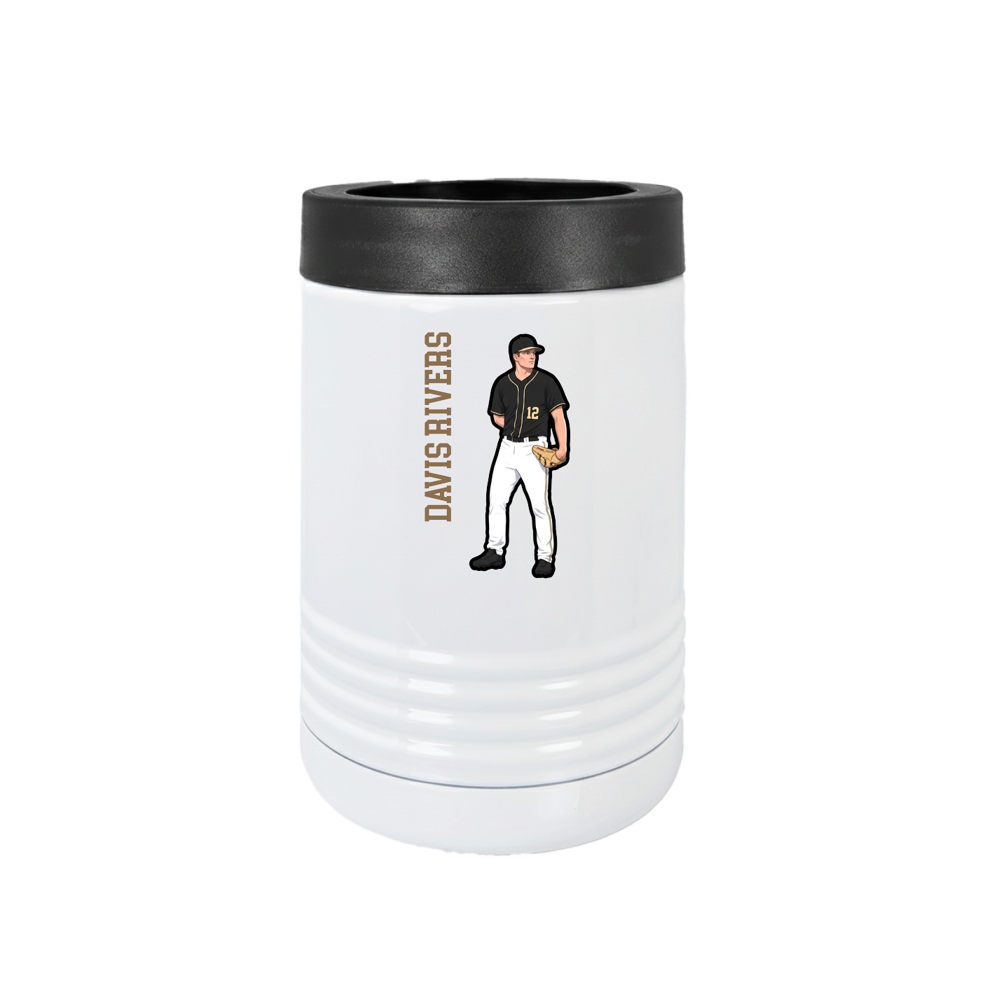 Beverage Holder — Name Vertical in White