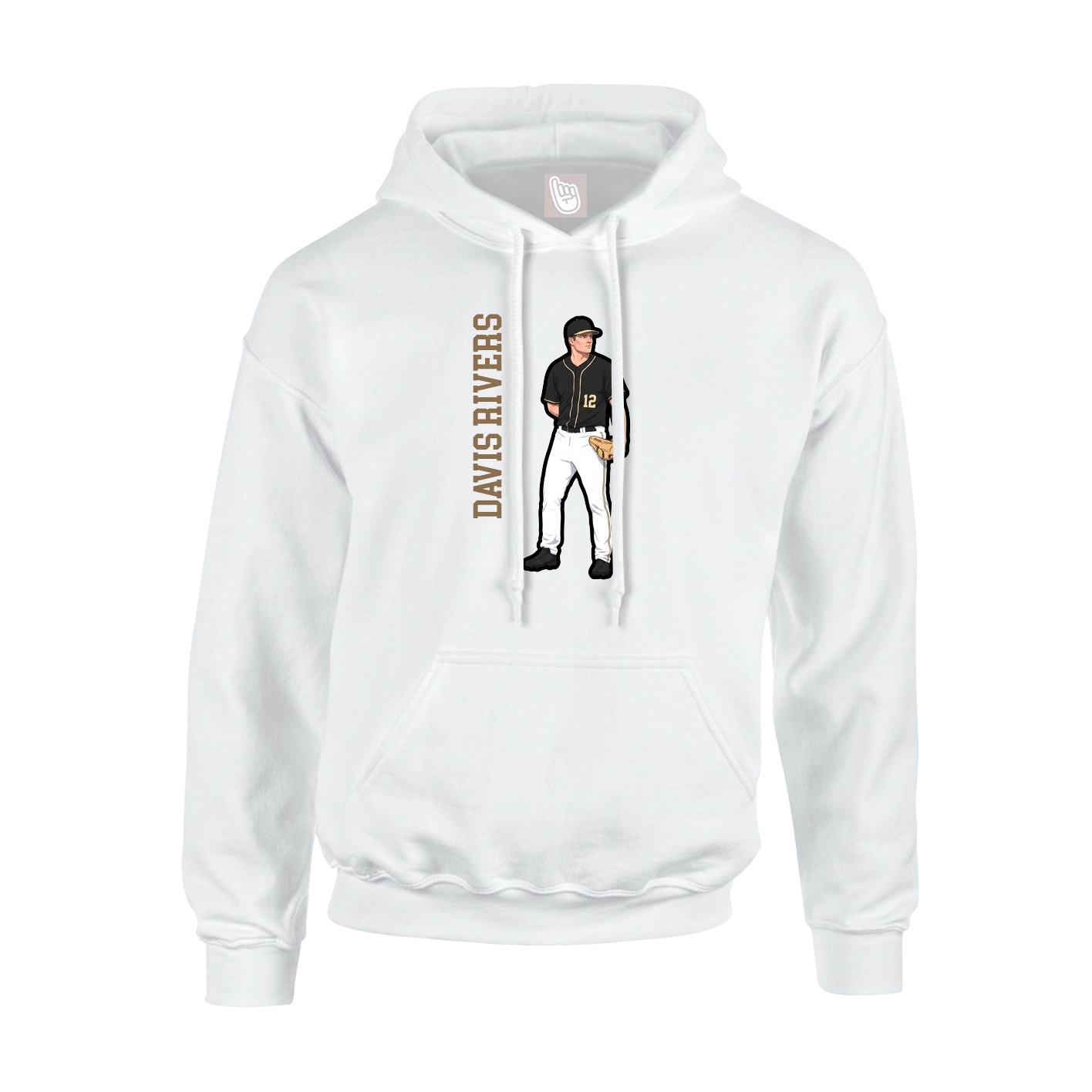 Youth Hoodie — Name Vertical in White
