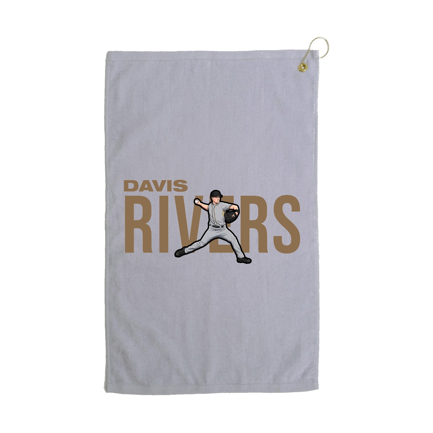 Golf Towel — Player Name in Grey