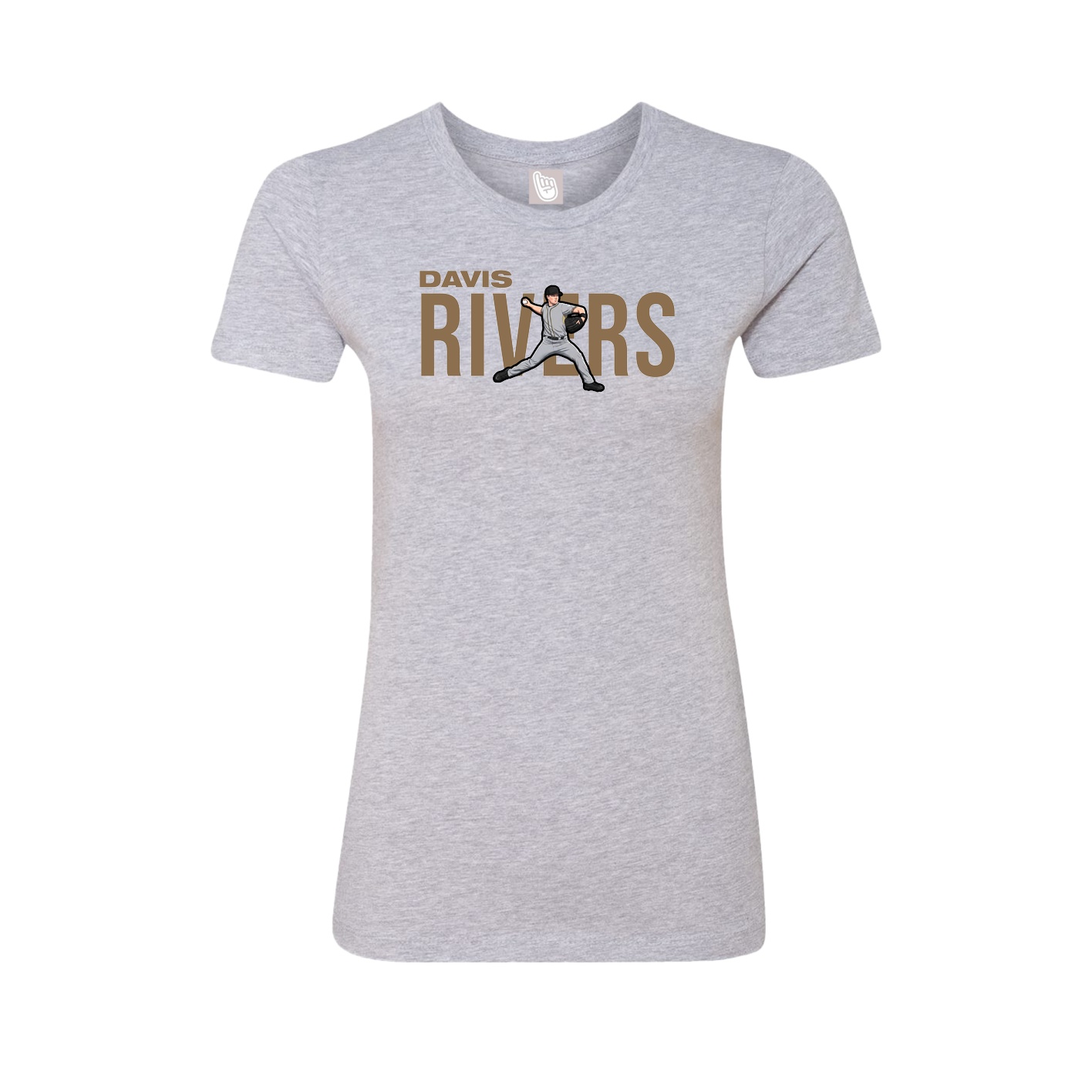 Fitted Women's Tee — Player Name in Grey