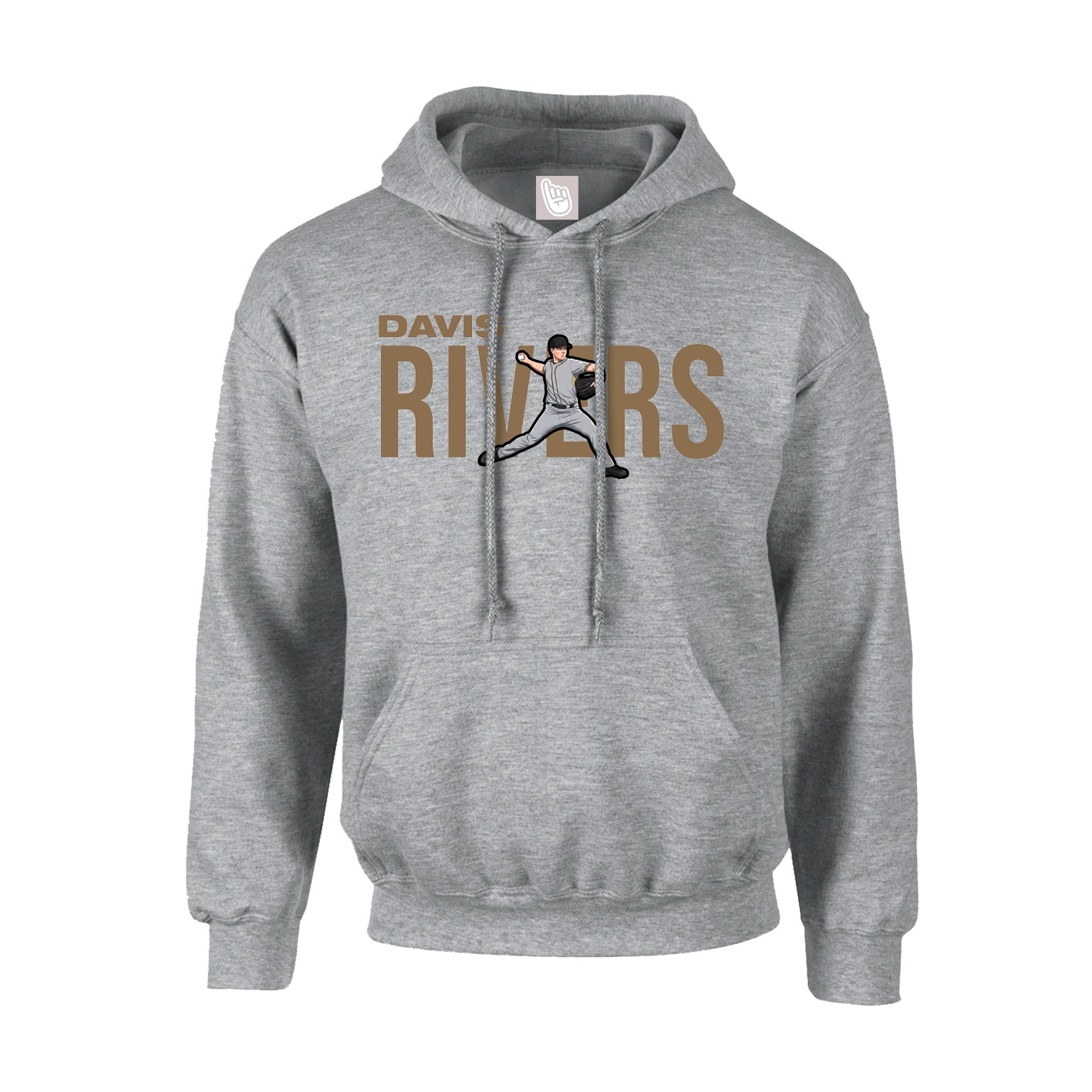 Hoodie — Player Name in Grey