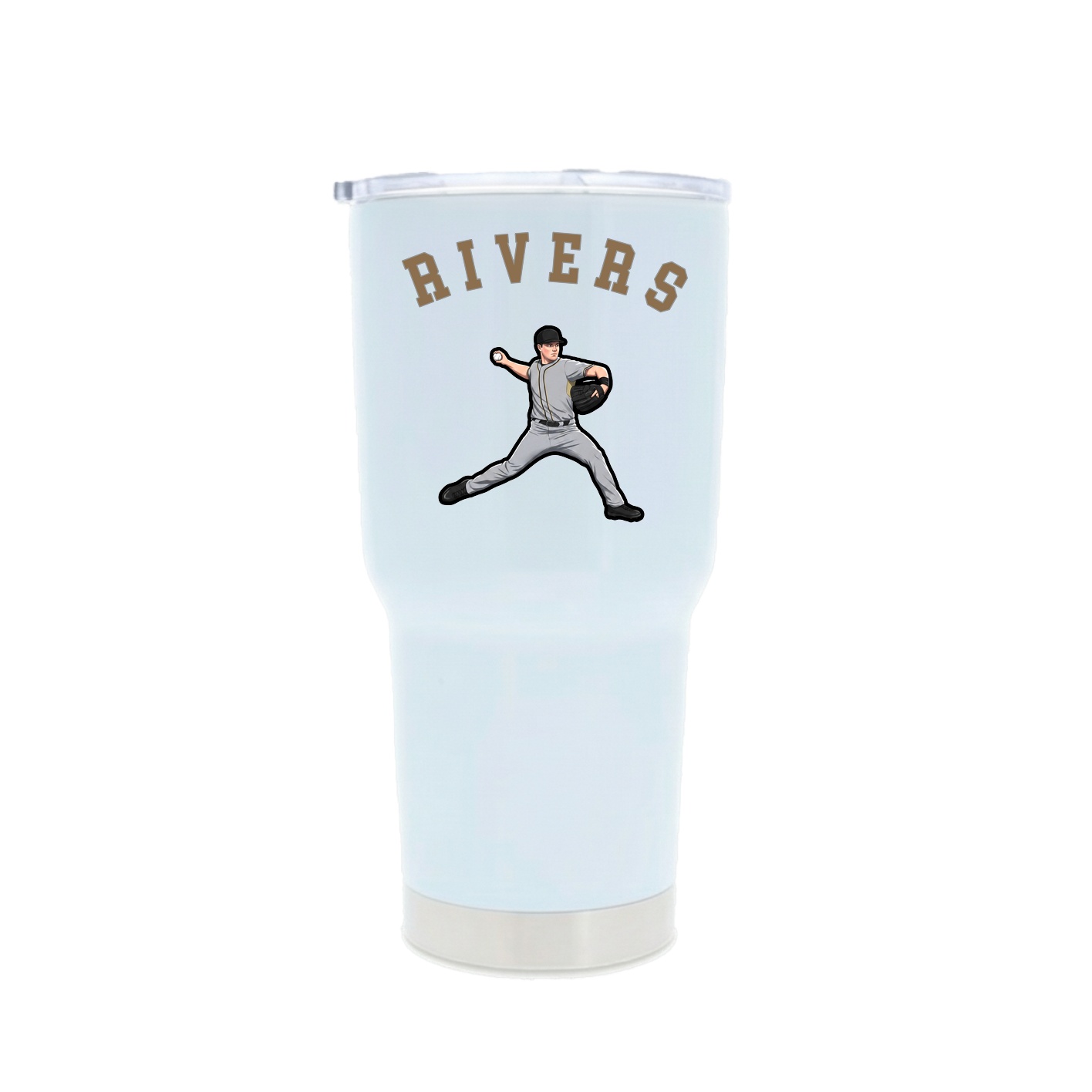 30oz Stainless Steel Tumbler — Shirsey Arch in White