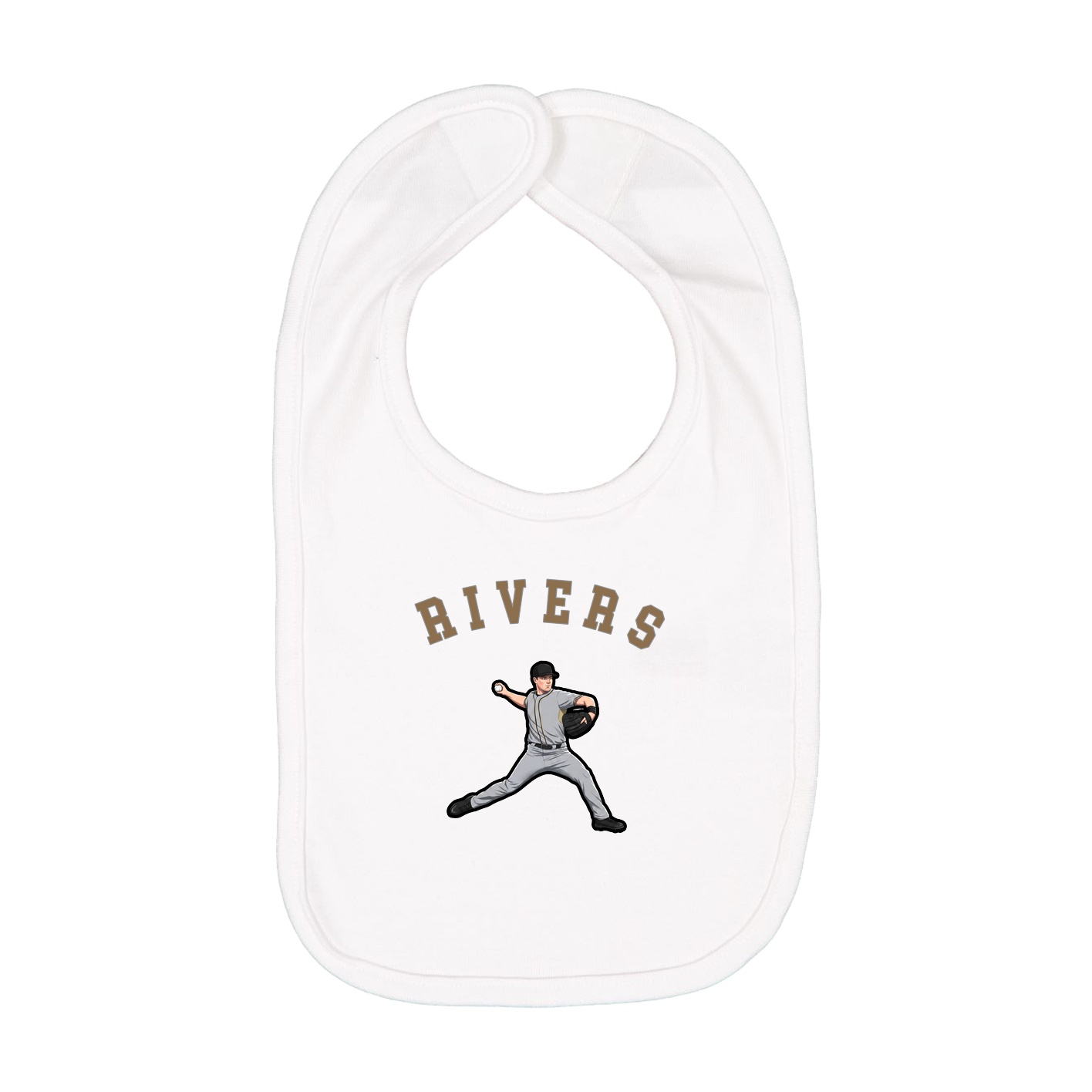 Infant Bib — Shirsey Arch in White
