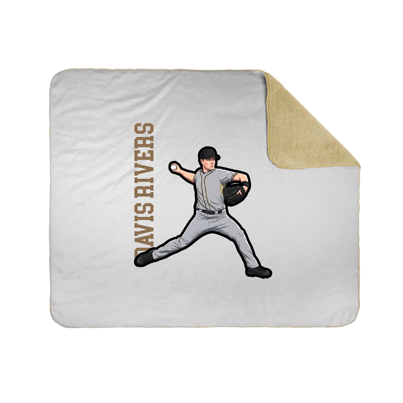 Throw Blanket — Name Vertical in White