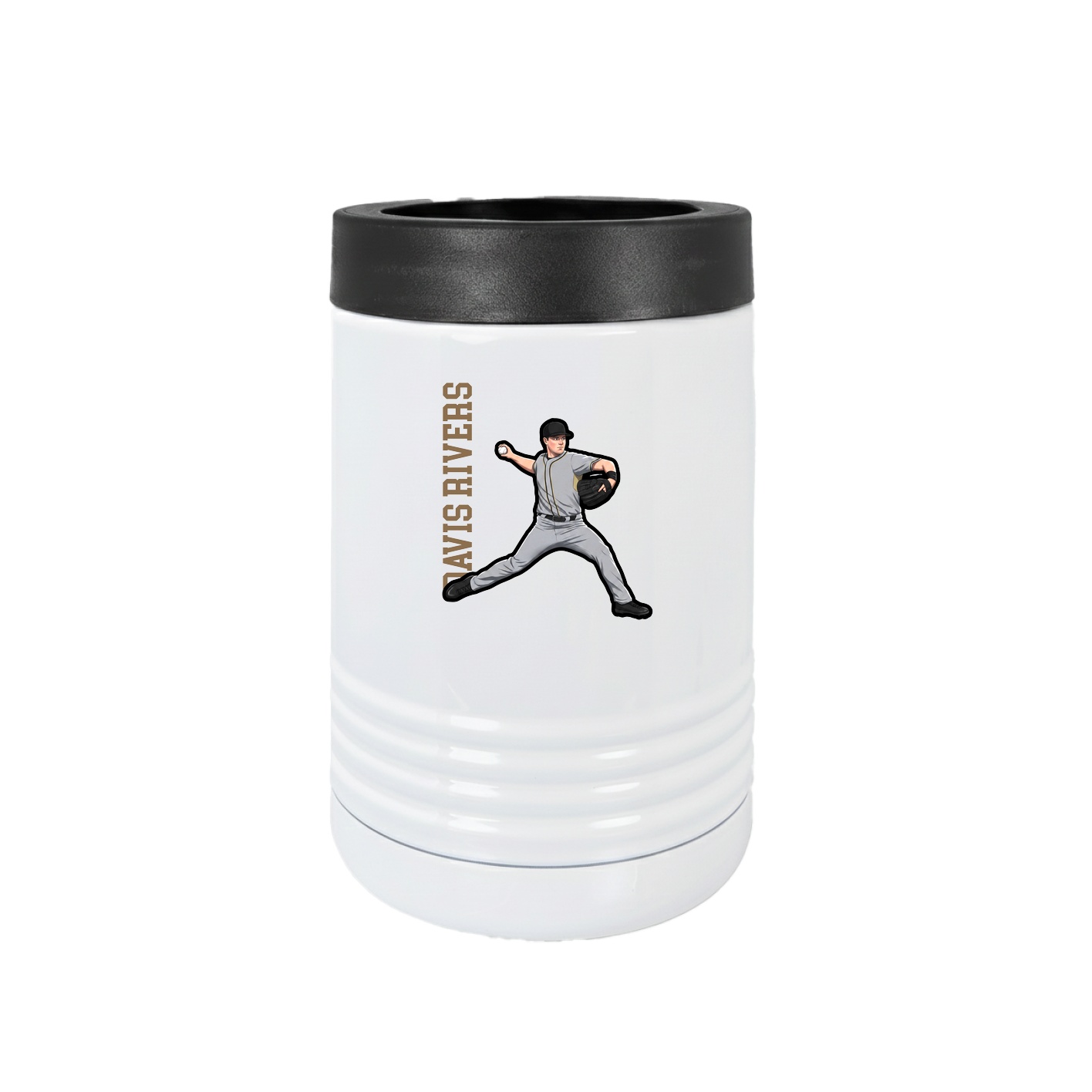Beverage Holder — Name Vertical in White