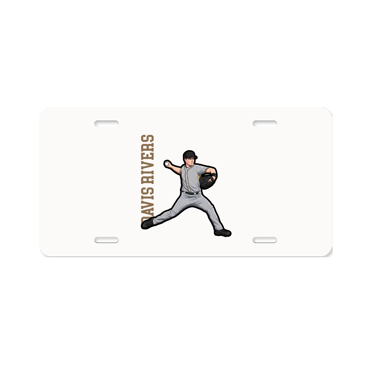 License Plate — Name Vertical in Classic