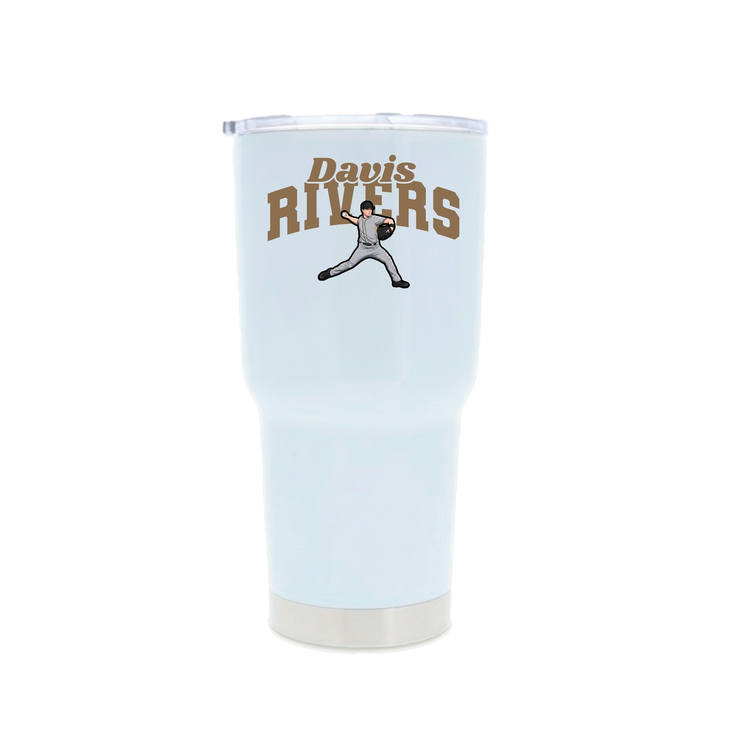 30oz Stainless Steel Tumbler — Signature Arch in White