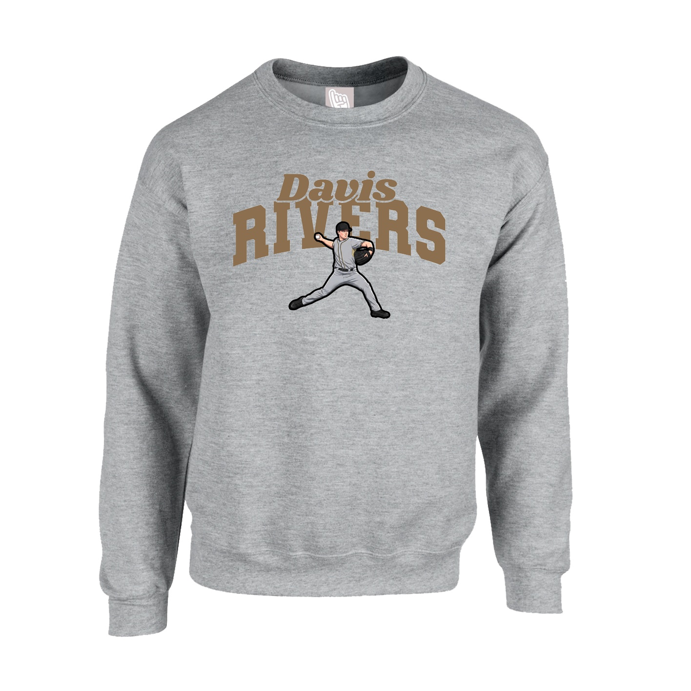 Fleece Crew — Signature Arch in Grey