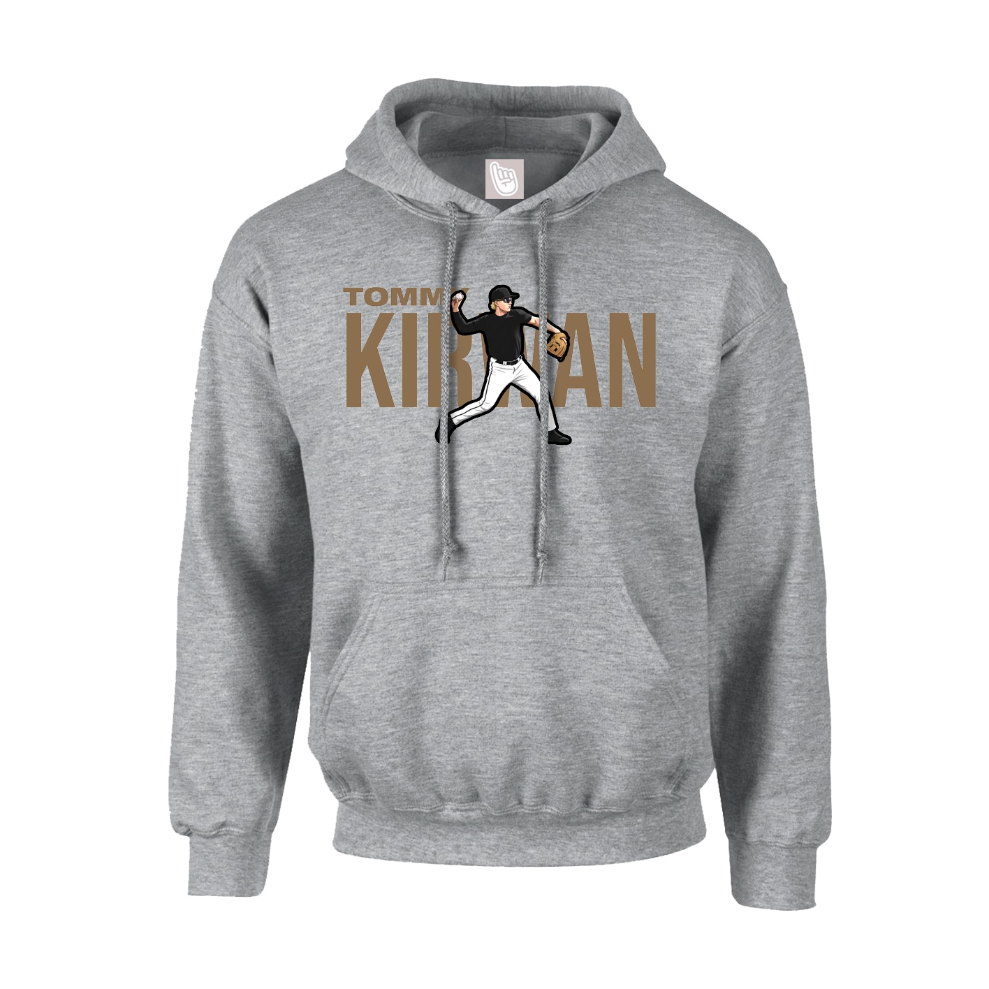 Youth Hoodie — Player Name in Grey