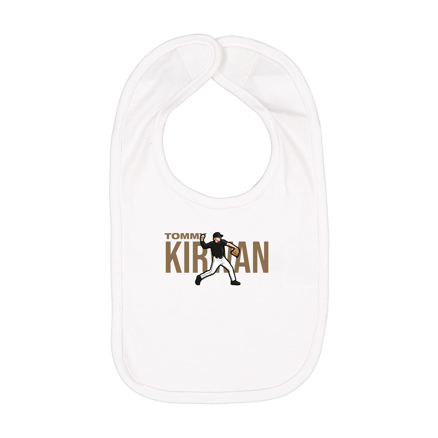 Infant Bib — Player Name in White