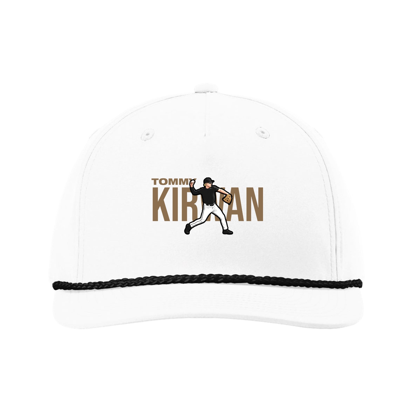 Five-Panel Classic Rope Cap — Player Name in White