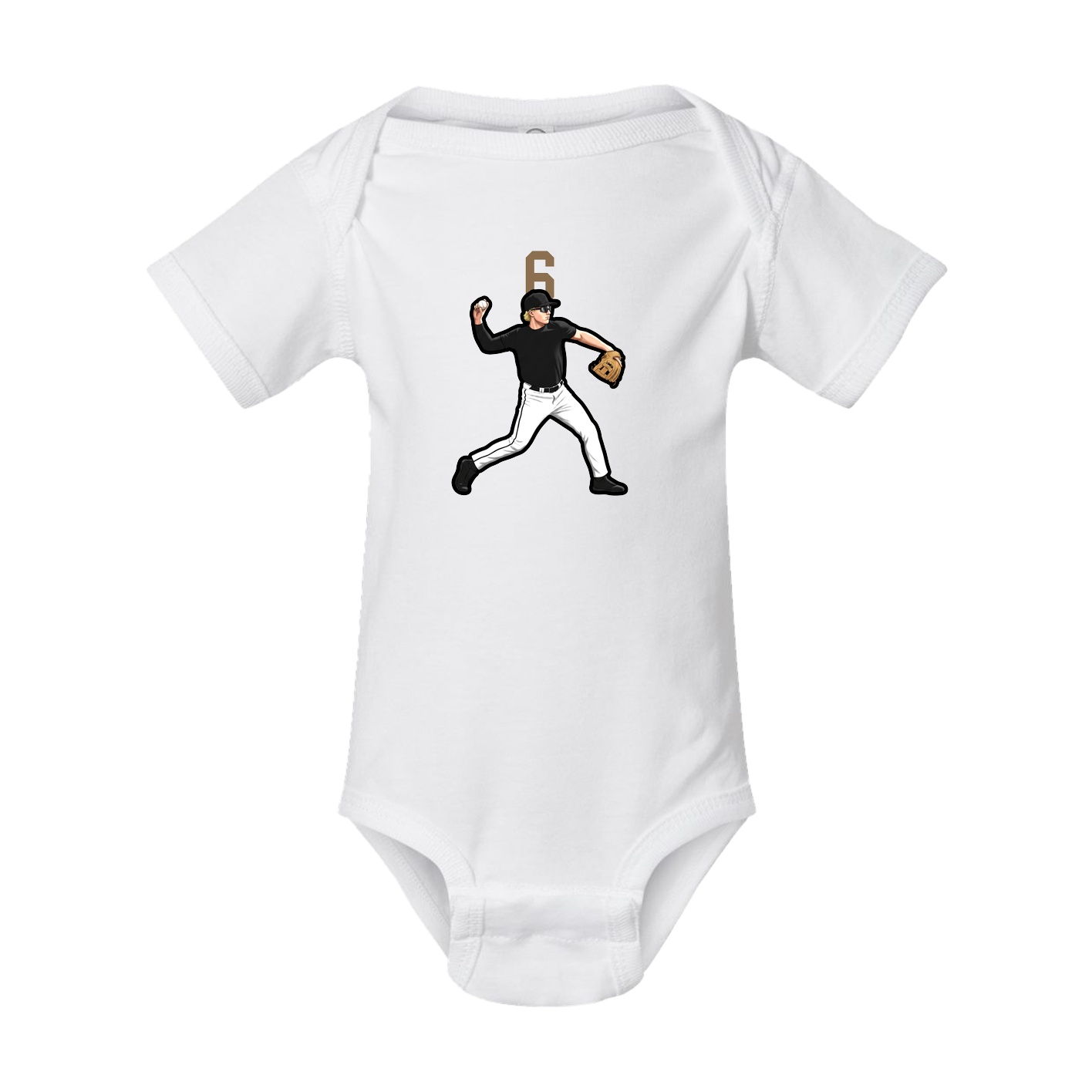 Baby Onesie — Number Top in White