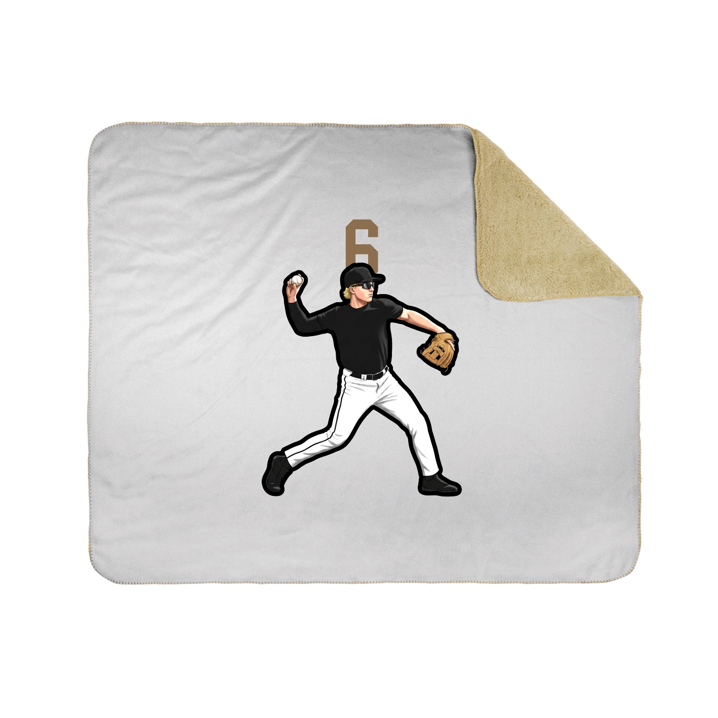 Throw Blanket — Number Top in White
