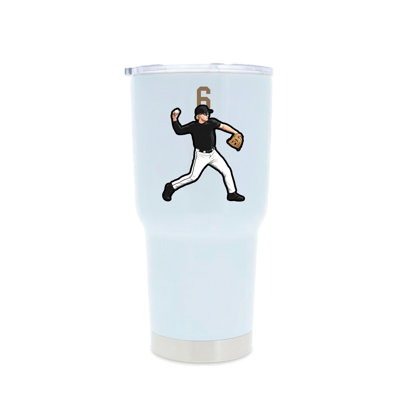 30oz Stainless Steel Tumbler — Number Top in White