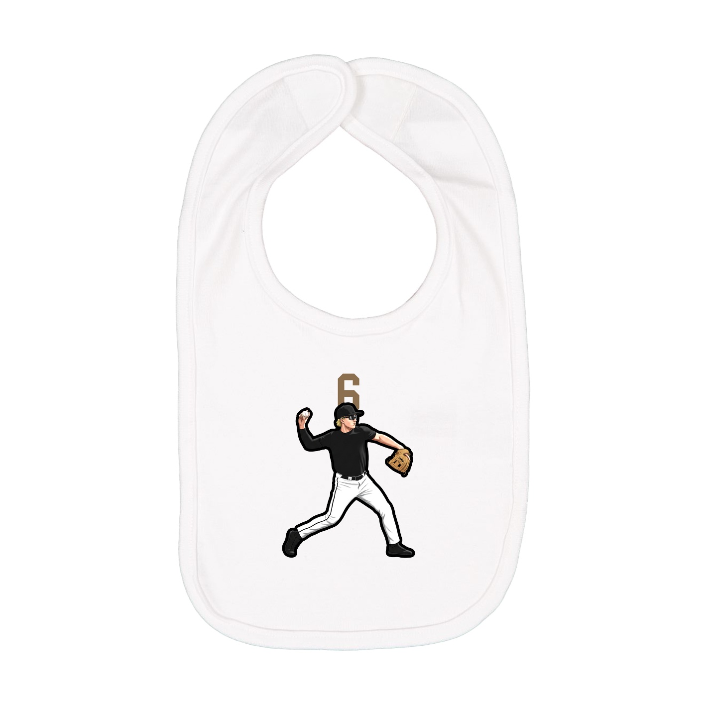 Infant Bib — Number Top in White