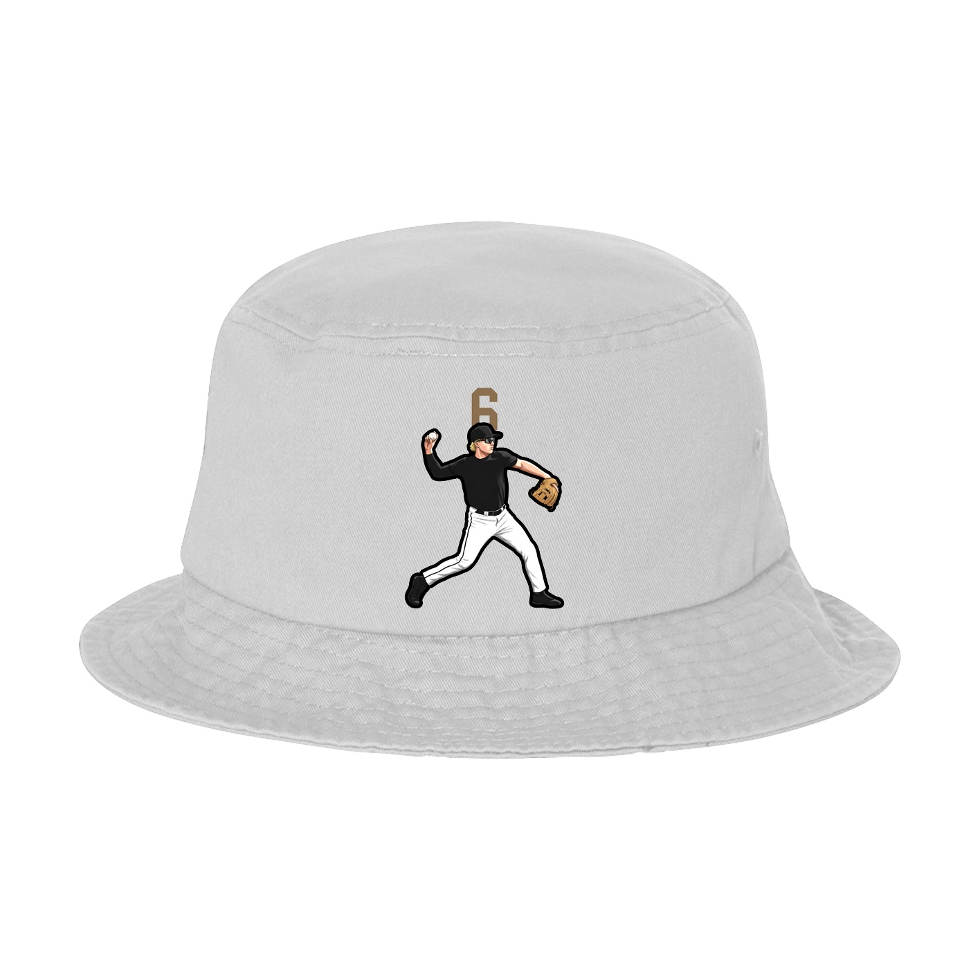 Bucket Cap — Number Top in White