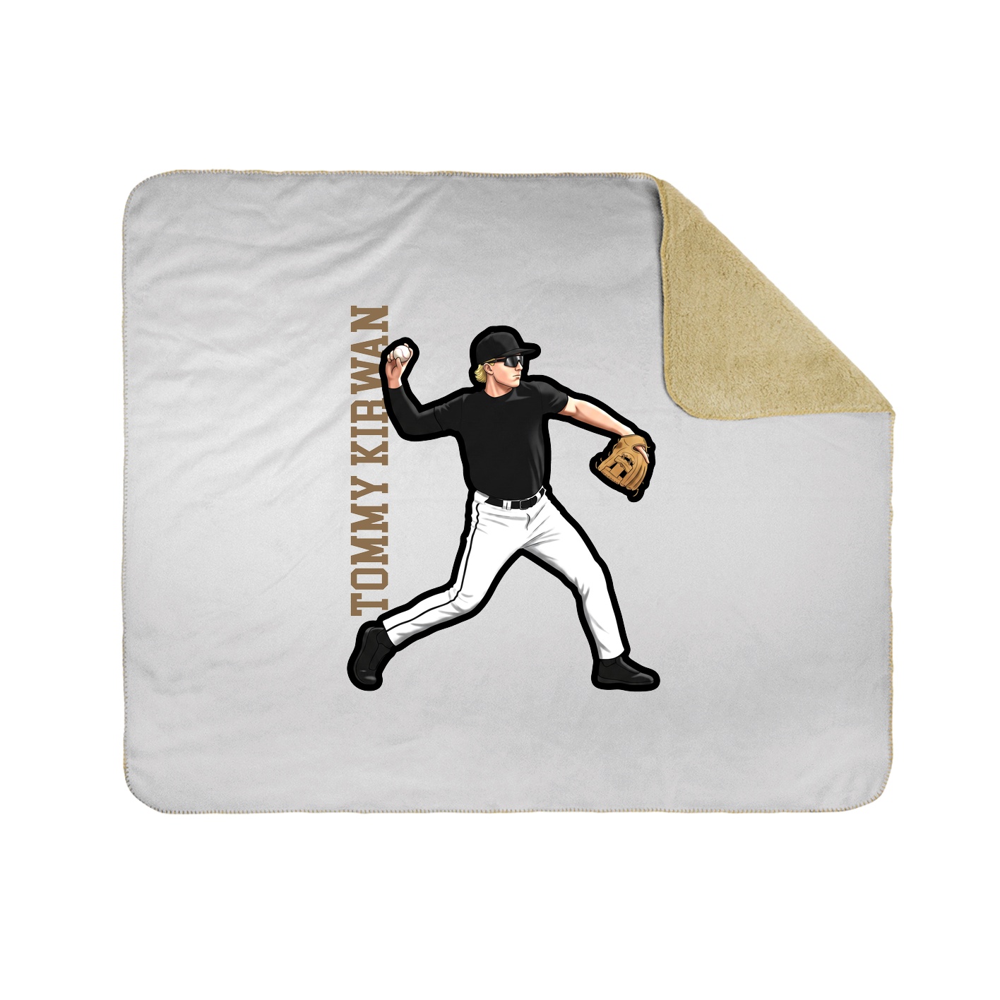 Throw Blanket — Name Vertical in White