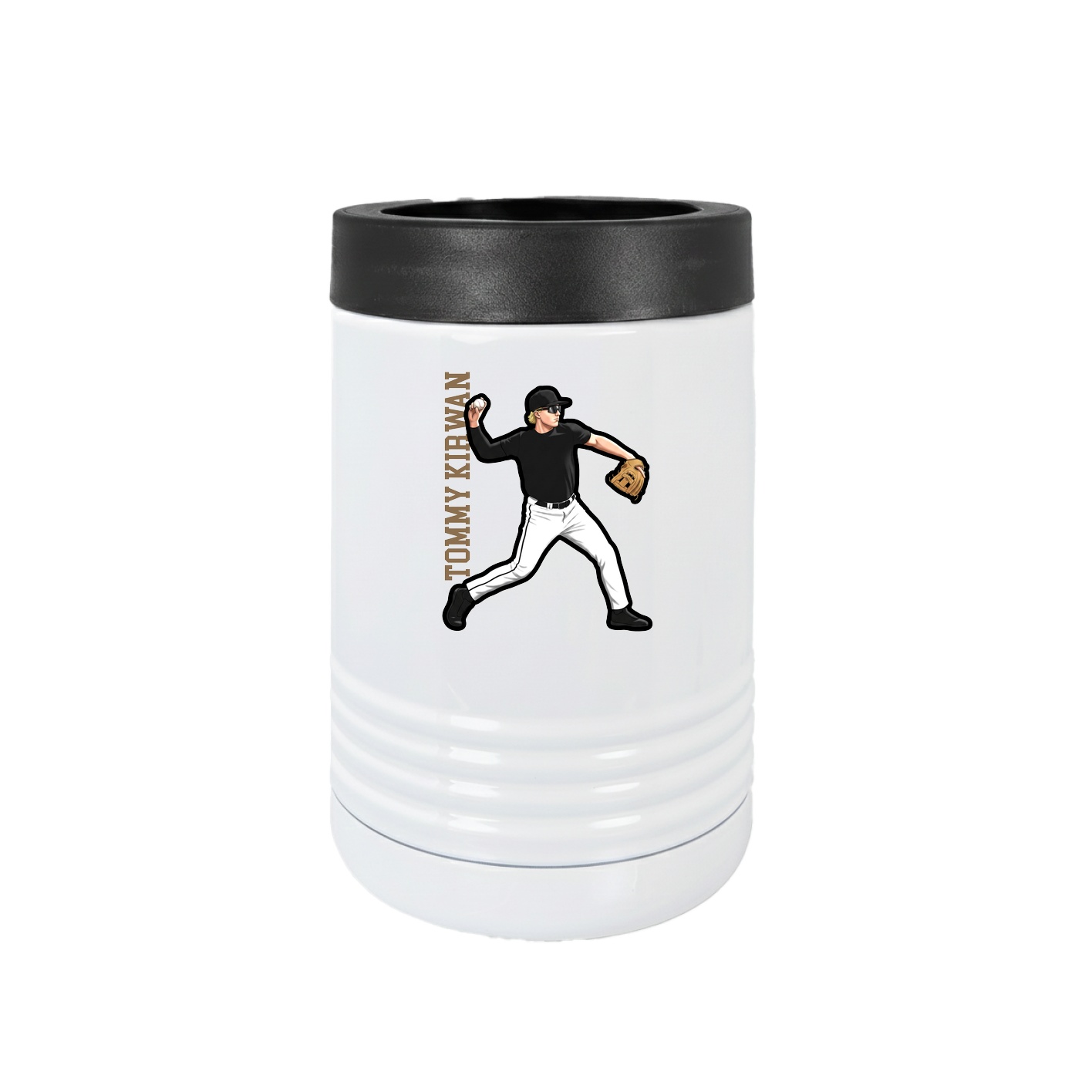 Beverage Holder — Name Vertical in White