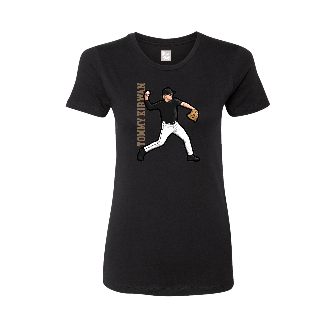 Fitted Women's Tee — Name Vertical in Black