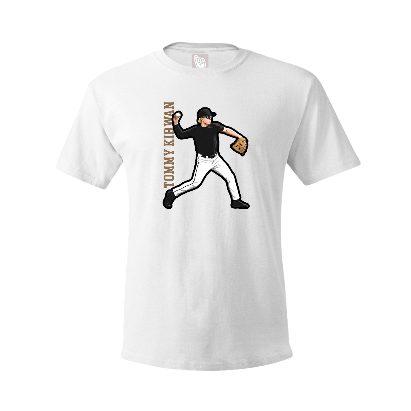 Youth Tee — Name Vertical in White
