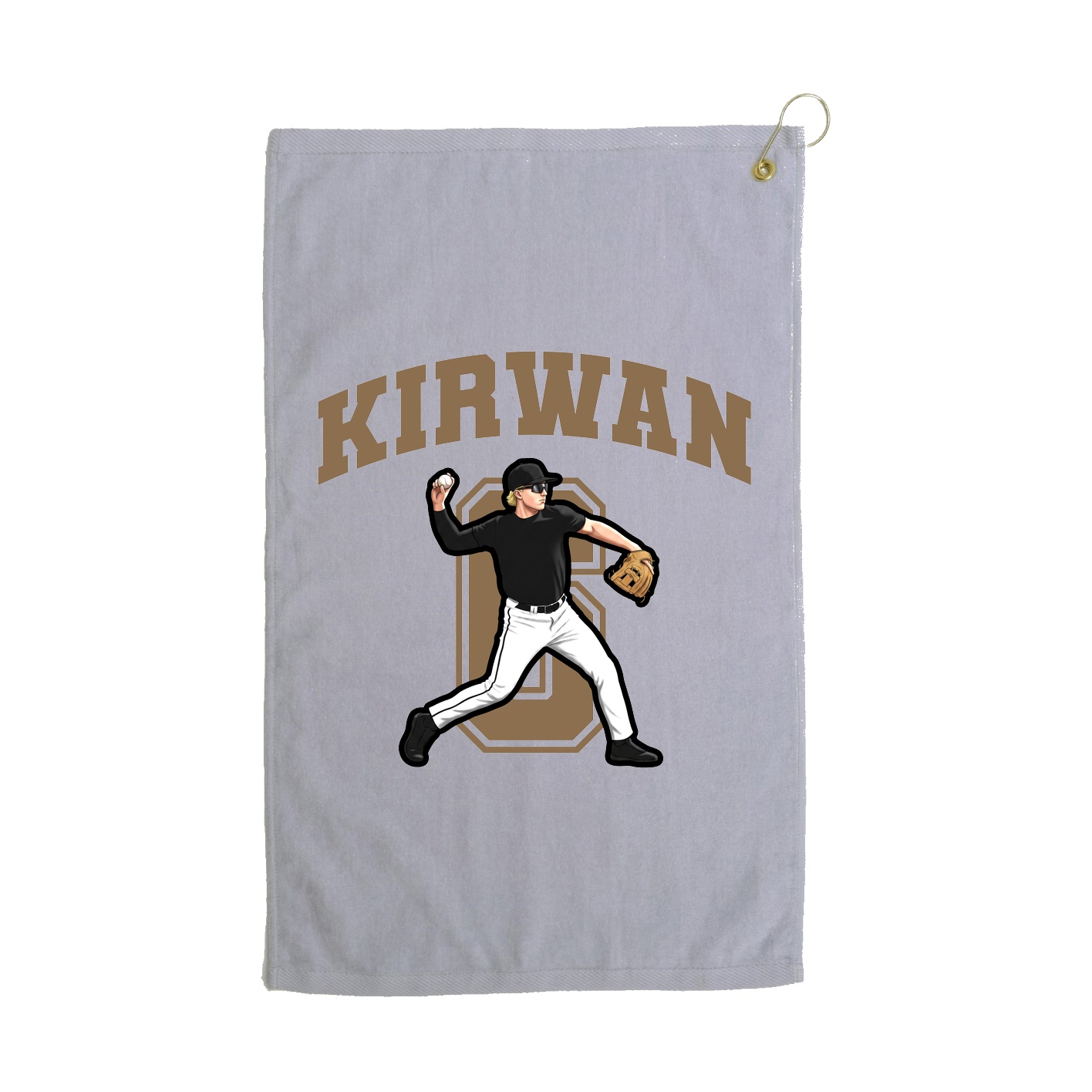 Golf Towel — Number in Grey