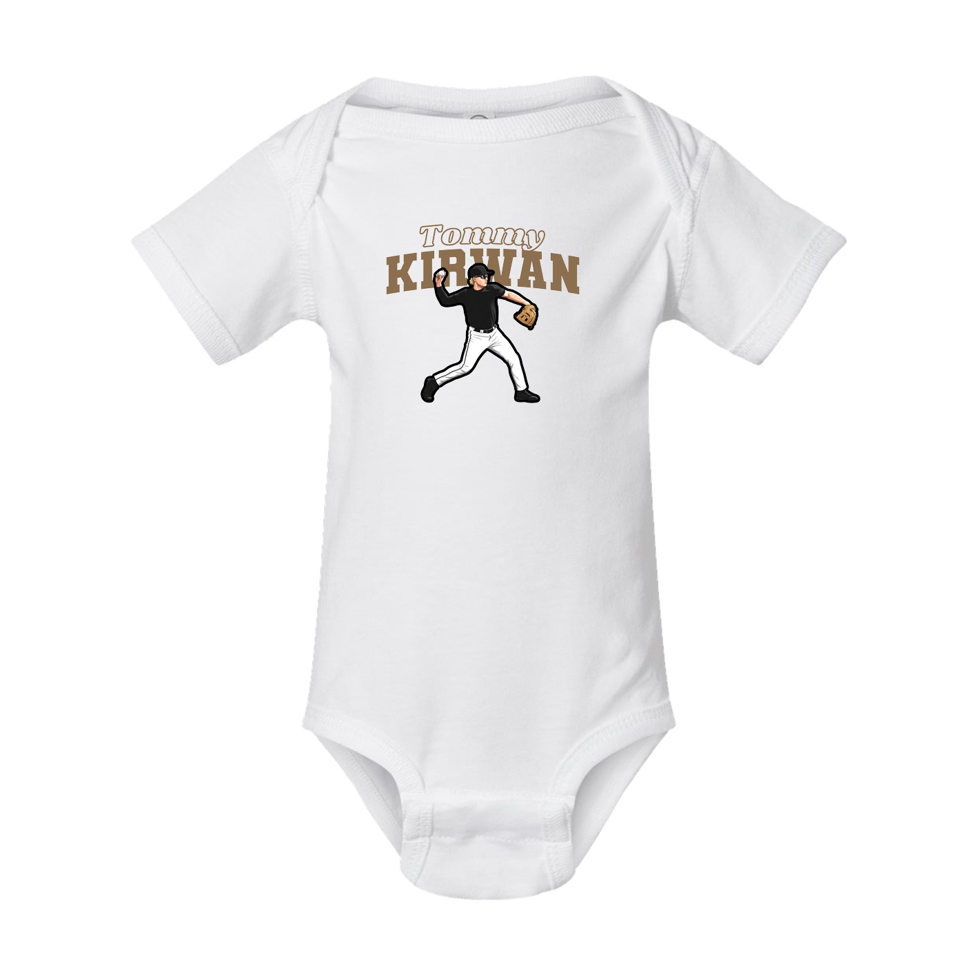 Baby Onesie — Name Arch in White