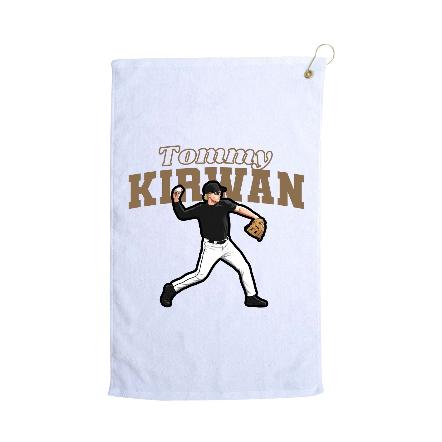 Golf Towel — Name Arch in White