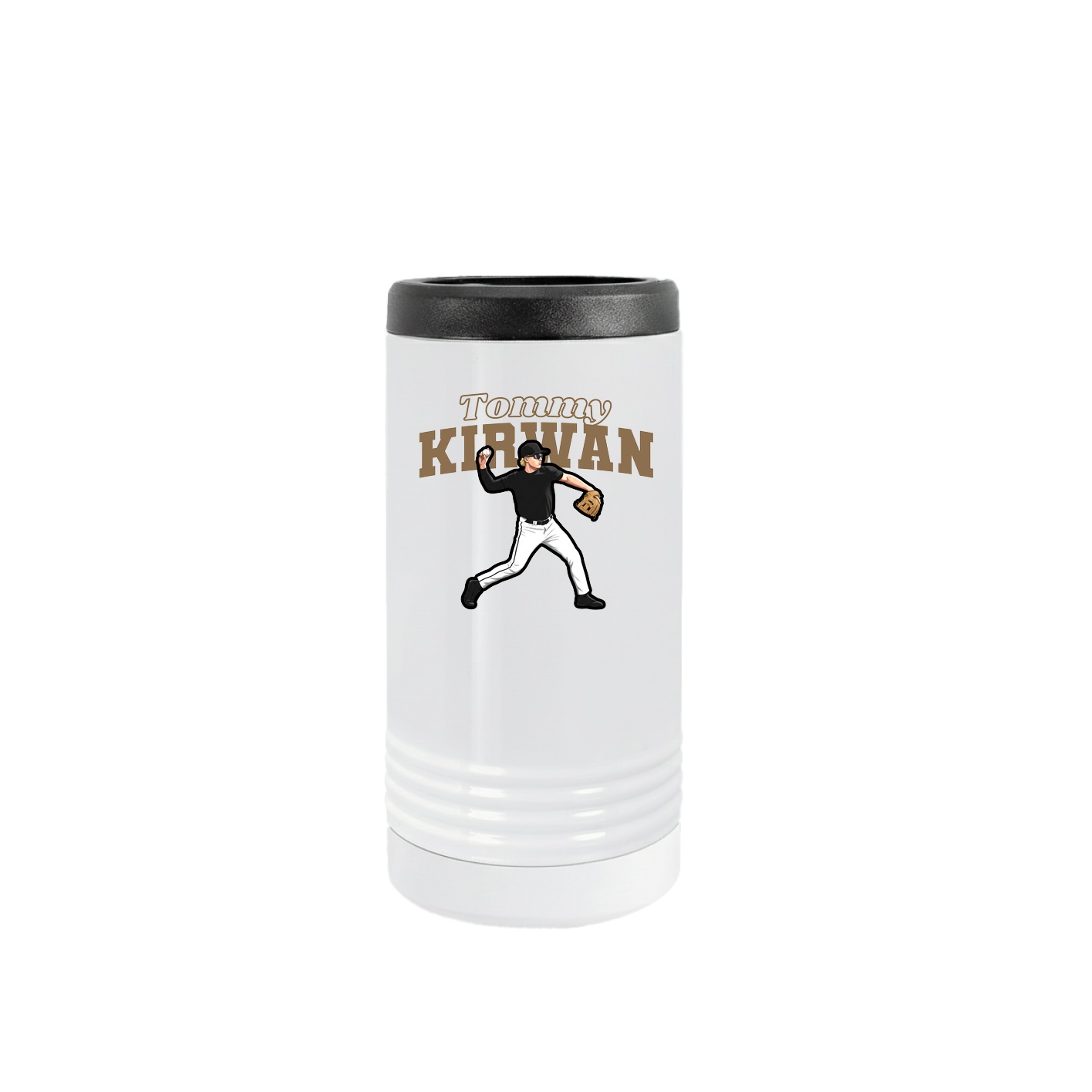 Slim Beverage Holder — Name Arch in White