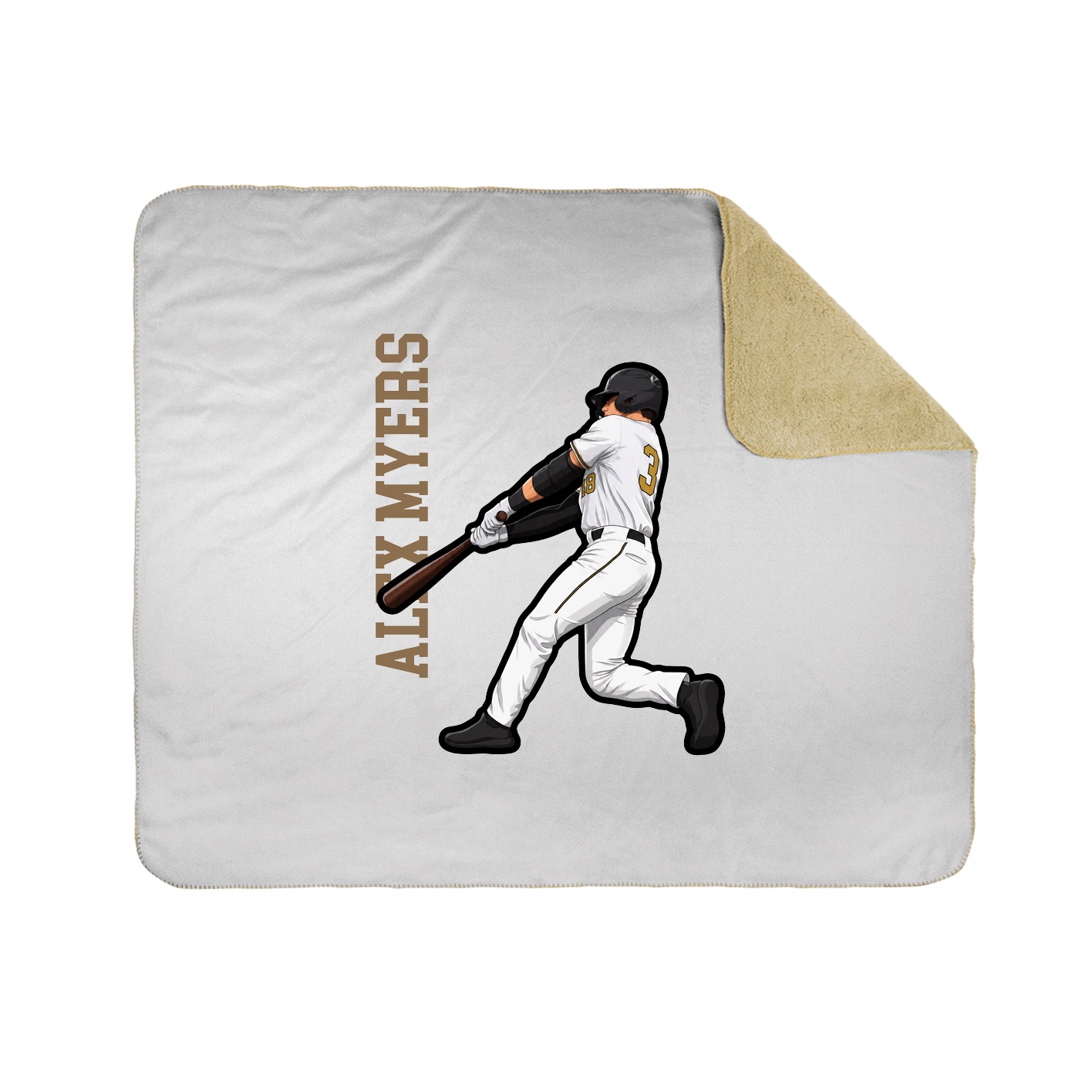 Throw Blanket — Name Vertical in White