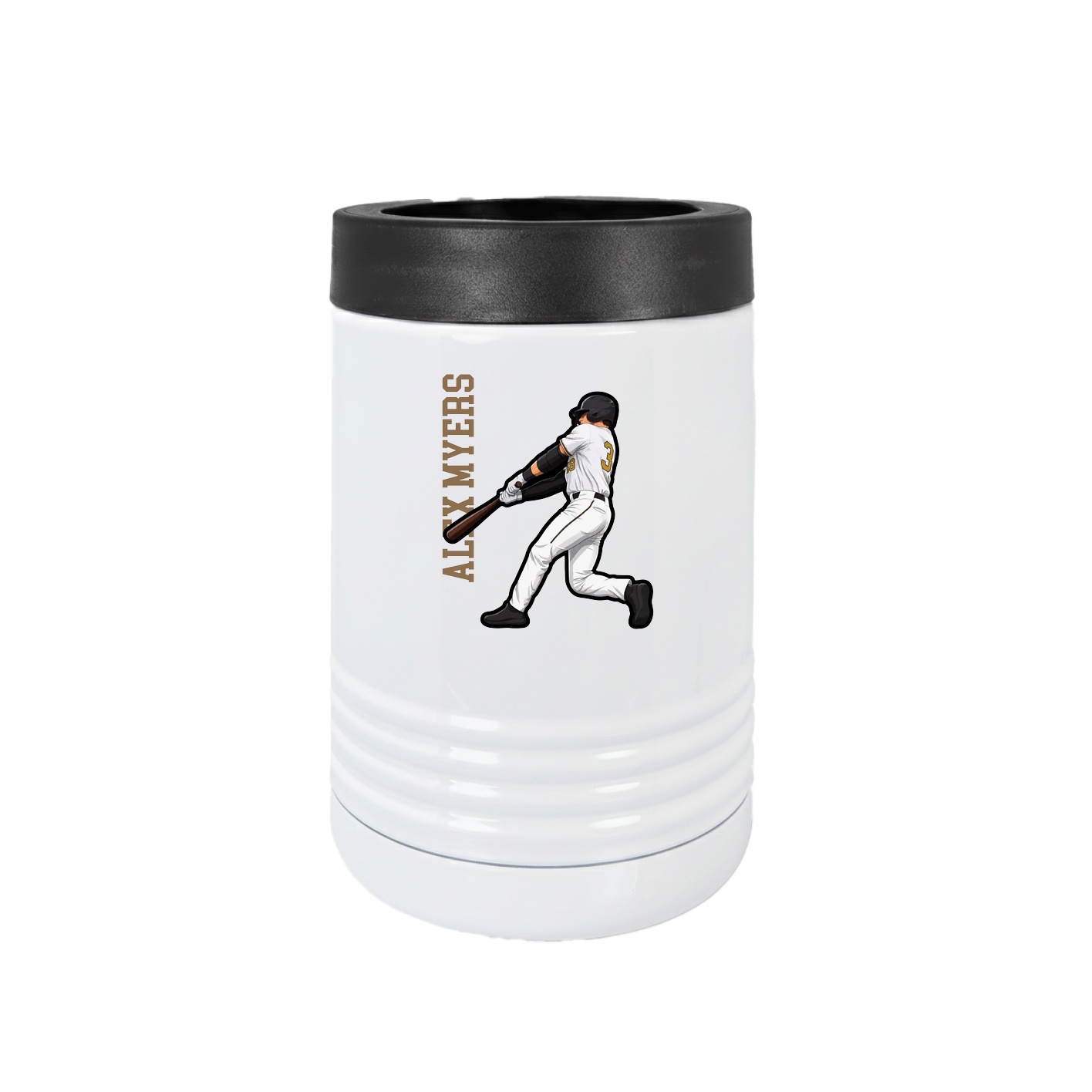Beverage Holder — Name Vertical in White