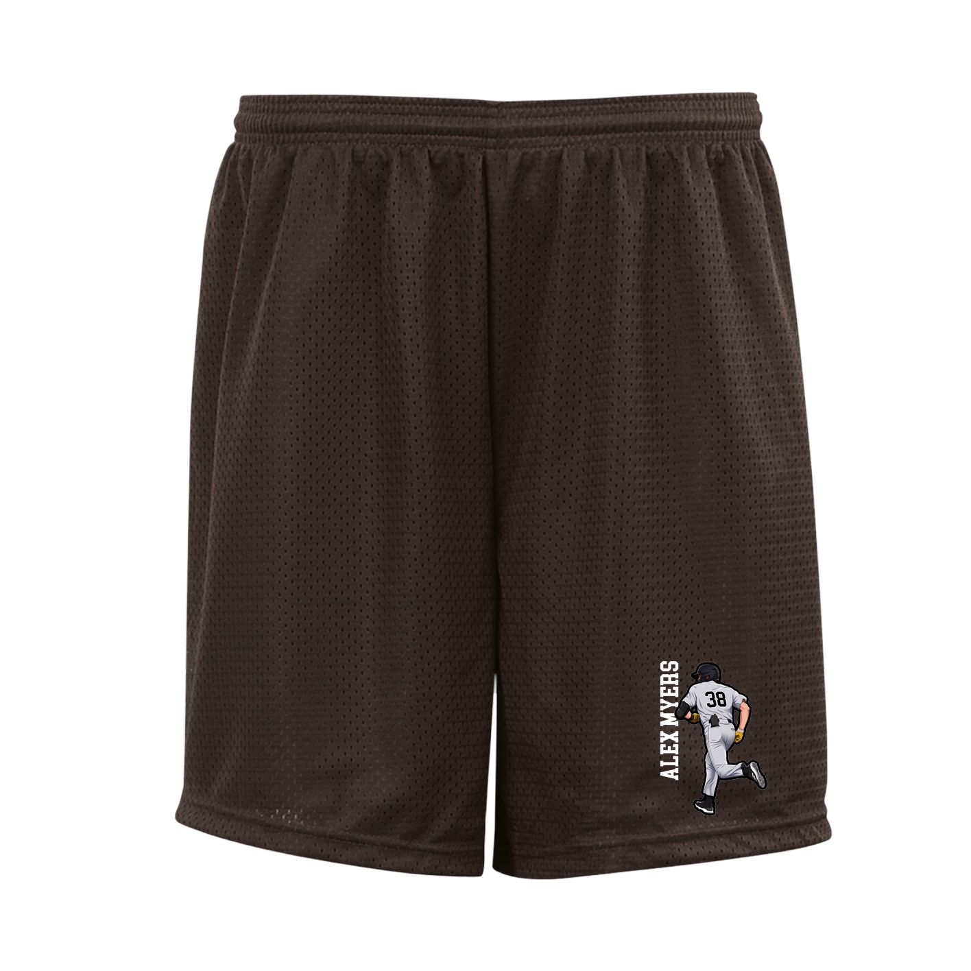 Shorts — Name Vertical in Brown