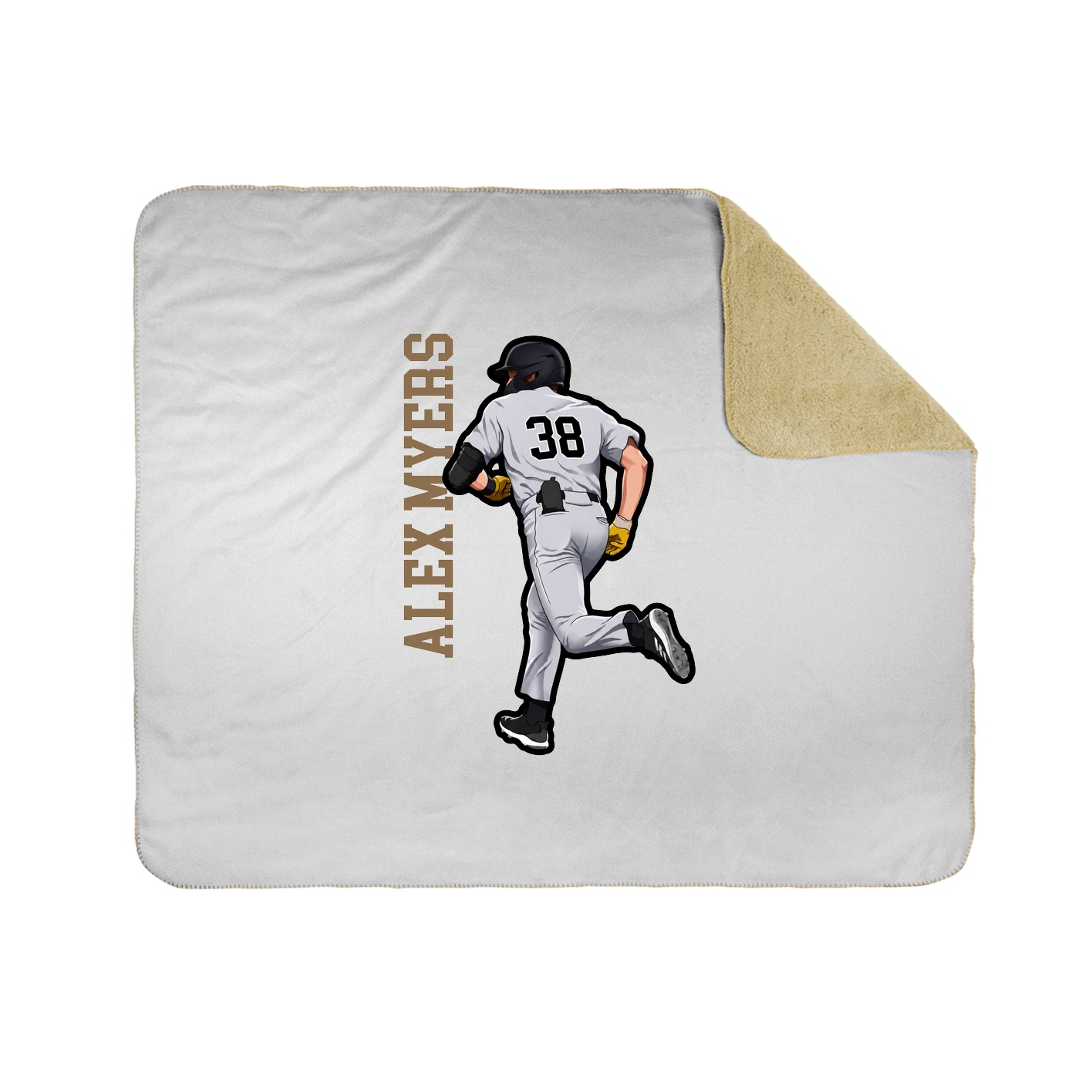 Throw Blanket — Name Vertical in White