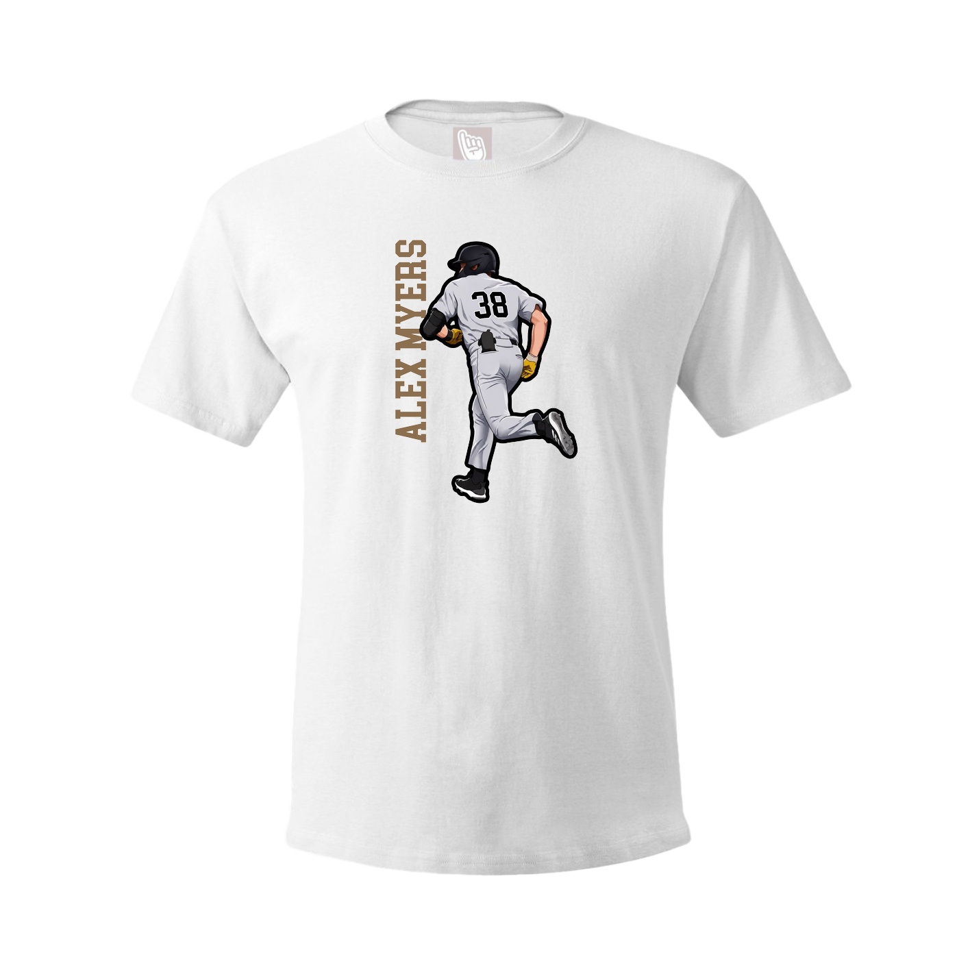 Youth Tee — Name Vertical in White
