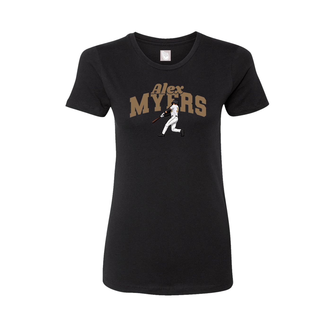 Fitted Women's Tee — Signature Arch in Black