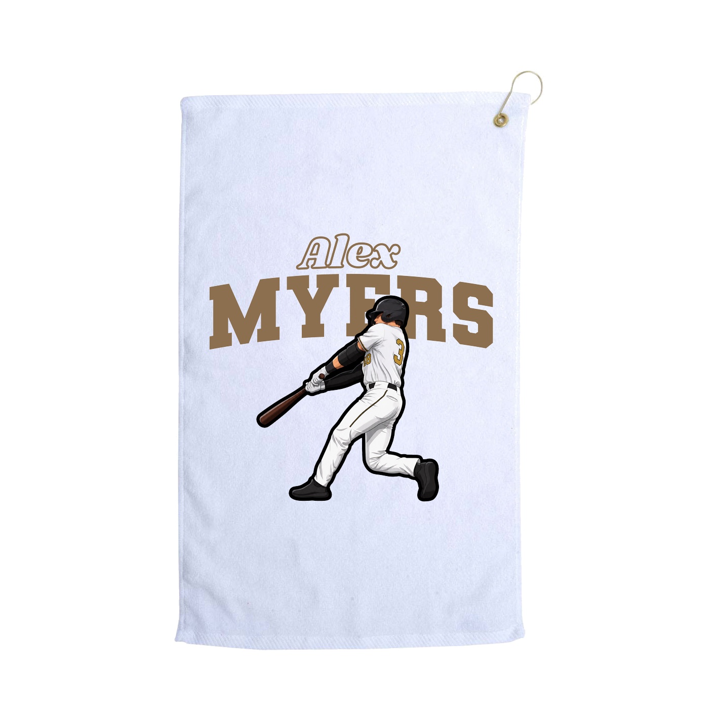 Golf Towel — Name Arch in White