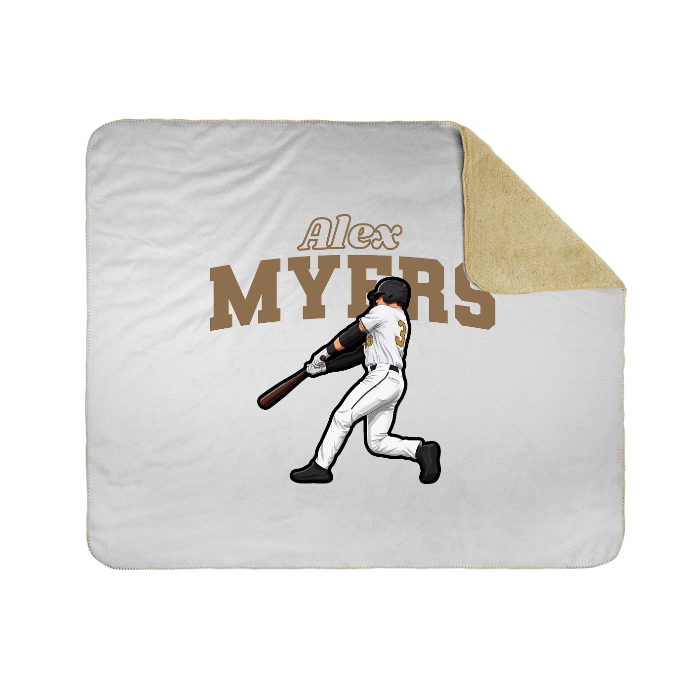 Throw Blanket — Name Arch in White